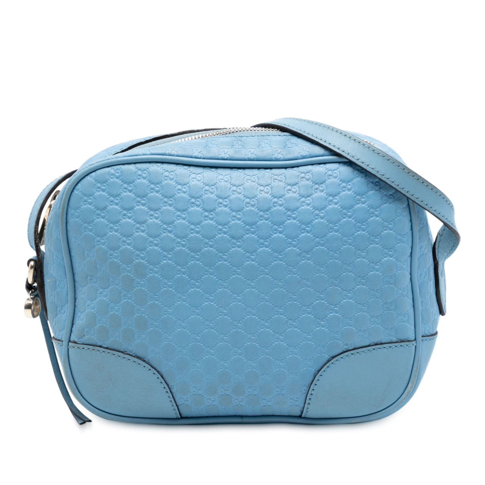 Gucci Bree Mini Blue Embossed Leather Microguccissima Crossbody Bag: Gucci Bree Mini Blue Embossed Leather Microguccissima Crossbody Bag This Gucci Mini Microguccissima Bree Crossbody bag features embossed blue leather, an adjustable flat leather shoulder strap, a top