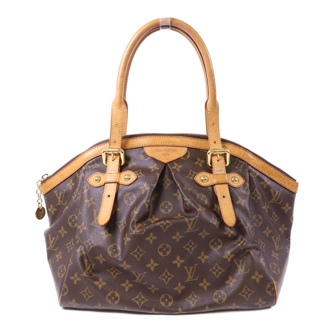 LOUIS VUITTON Tivoli GM Shoulder Bag Monogram Brown: LOUIS VUITTON Tivoli GM Shoulder Bag Monogram Brown This Louis Vuitton Tivoli GM Shoulder Bag is a stylish accessory that combines functionality with luxury. Crafted from durable PVC coated canvas, th