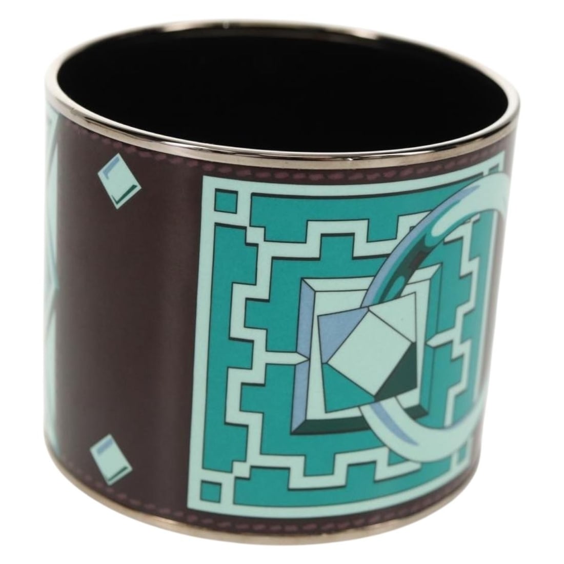 HERMES Emile TGM Green Metal Bracelet with Dust Bag: HERMES Emile TGM Green Metal Bracelet with Dust Bag Elevate your accessory collection with this exquisite HERMES Emile TGM Bangle. Crafted in France, this stylish bracelet features a vibrant green col