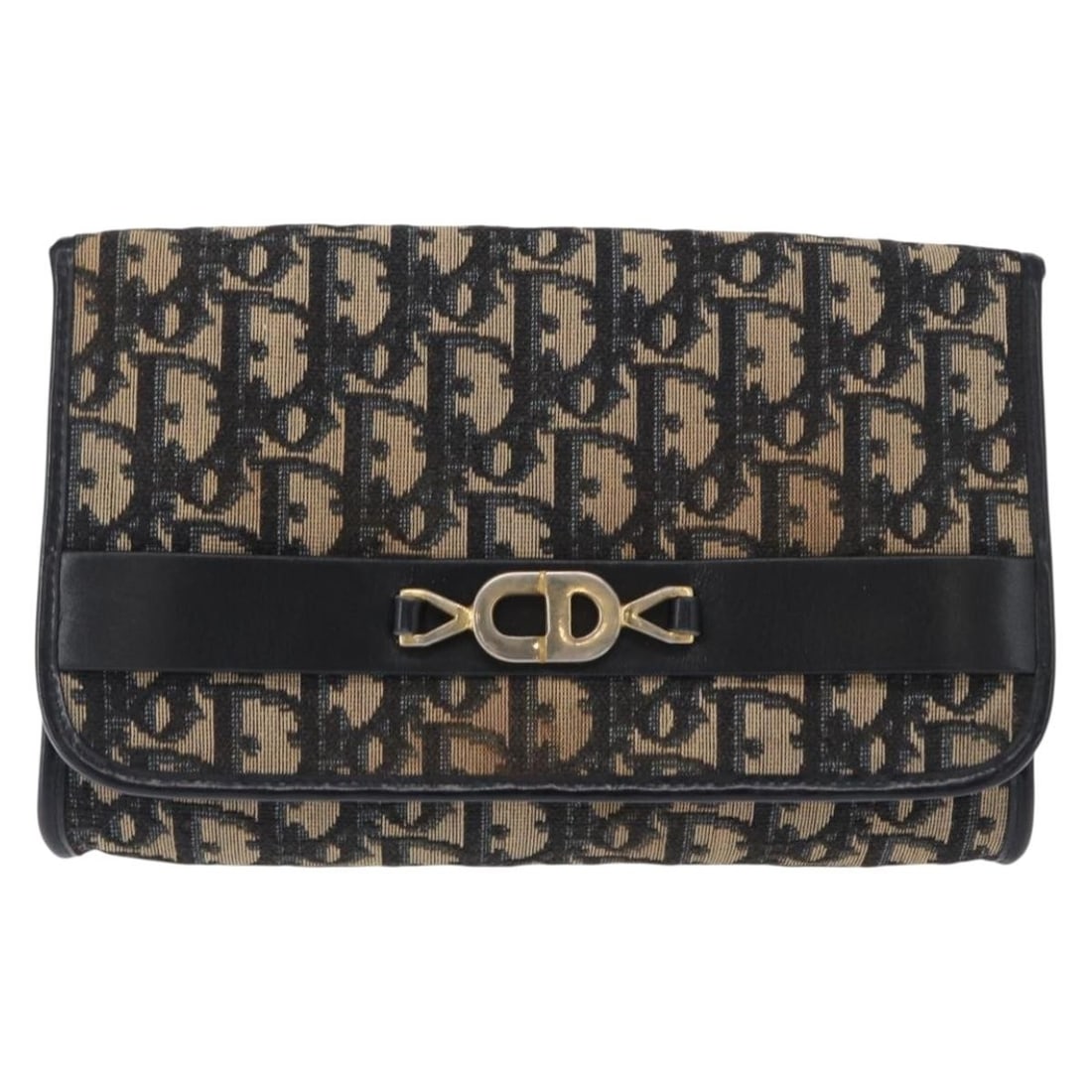 Christian Dior Diorissimo Navy Canvas Shoulder Bag Vintage Flap CD Chain (1 of 18)