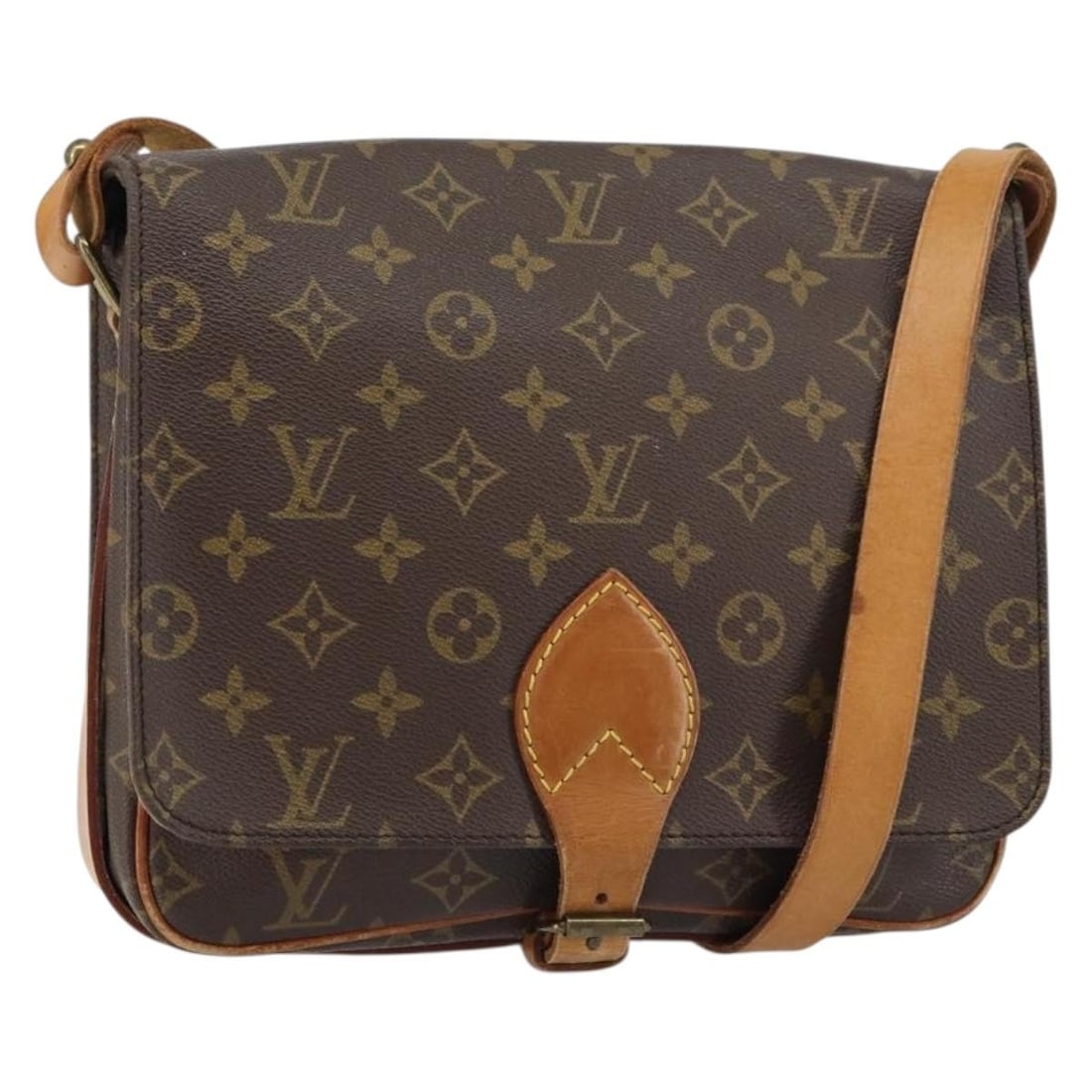Louis Vuitton Monogram Canvas Cartouchiere Shoulder Bag 27cm: Louis Vuitton Monogram Canvas Cartouchiere Shoulder Bag 27cm This Louis Vuitton Cartouchiere handbag features the classic monogram canvas in brown, designed for women. The bag measures 27cm x 21cm x 7