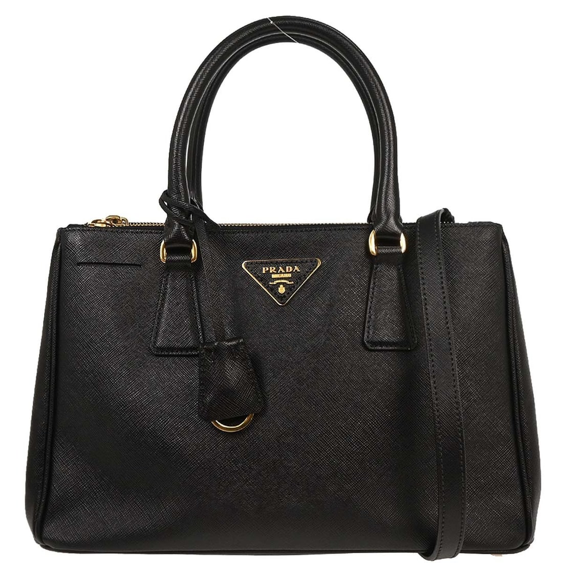 Black Leather Prada Galleria Double Zip Tote 32cm by 20cm by 14cm (1 of 10)