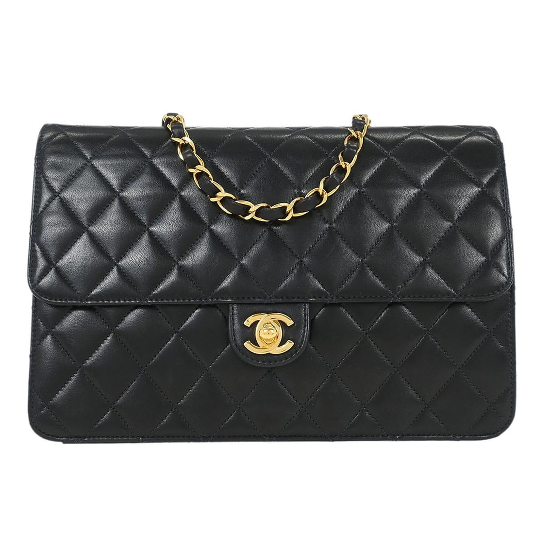 Chanel Classic Single Flap Medium Black Lambskin Shoulder Bag (1 of 10)
