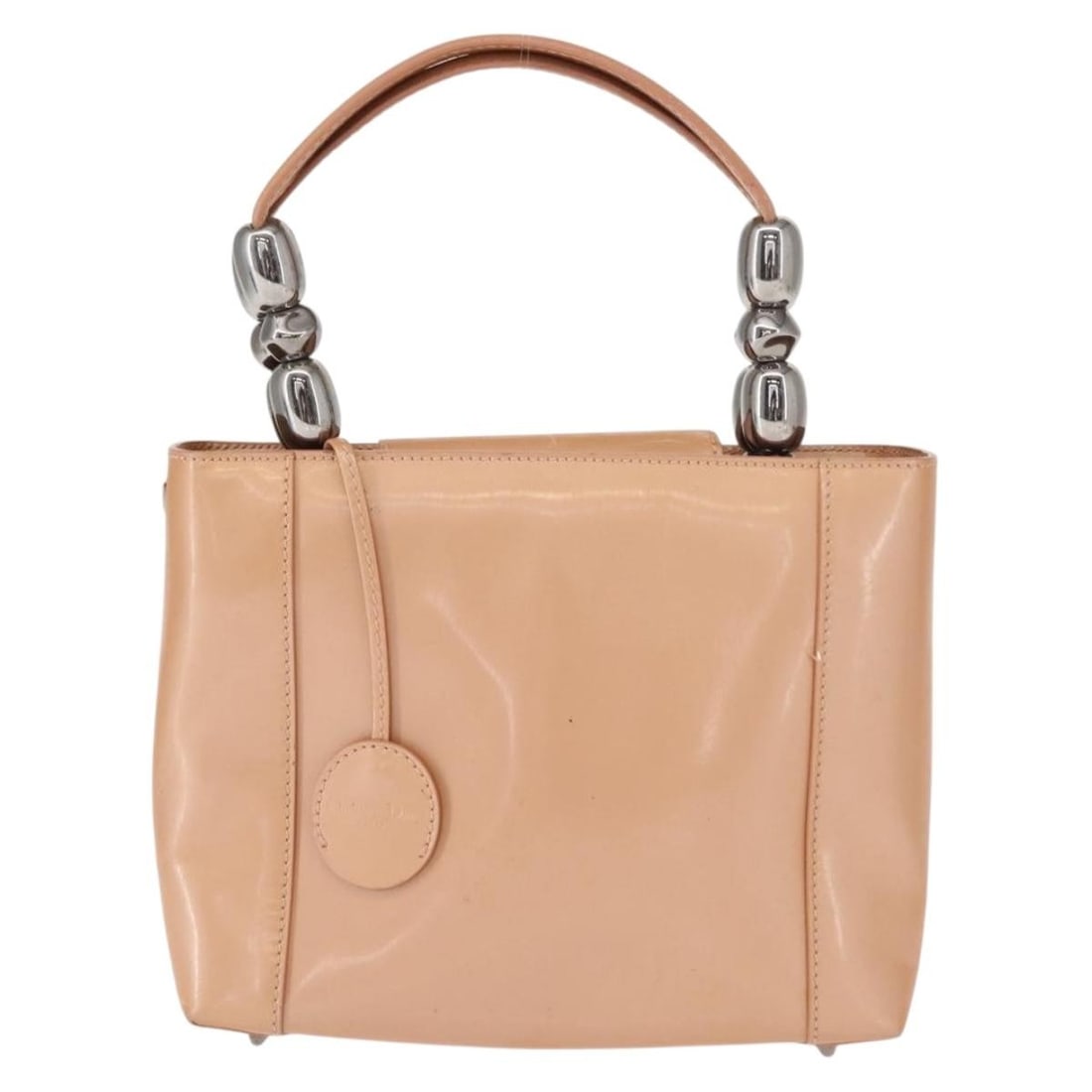 Christian Dior Pink Patent Leather Malice Handbag 20cm: Christian Dior Pink Patent Leather Malice Handbag 20cm The Christian Dior Malice handbag is crafted from pink patent leather, designed for female use. This pre-owned bag shows signs of wear including