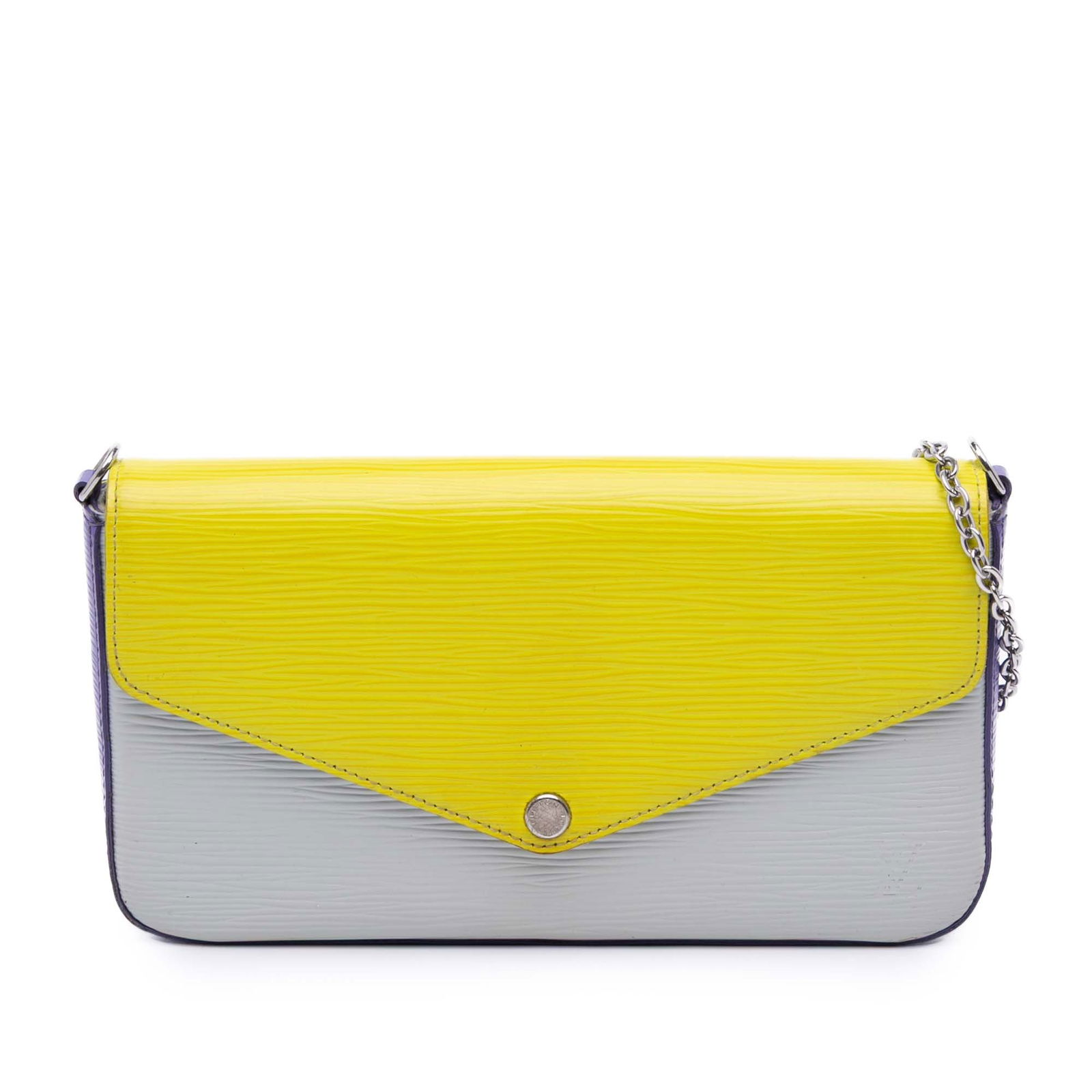 Louis Vuitton Epi Tricolor Pochette Felicie Yellow Leather Bag: Louis Vuitton Epi Tricolor Pochette Felicie Yellow Leather Bag The Louis Vuitton Epi Tricolor Pochette Felicie is a stylish and functional handbag crafted from durable epi leather. It features a