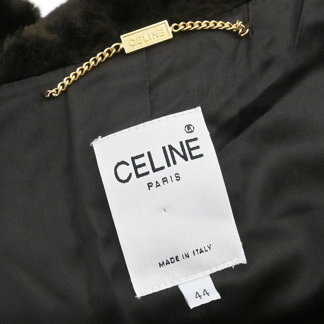 Celine Brown Collared Mid-Length Button Jacket Size 44 - 10