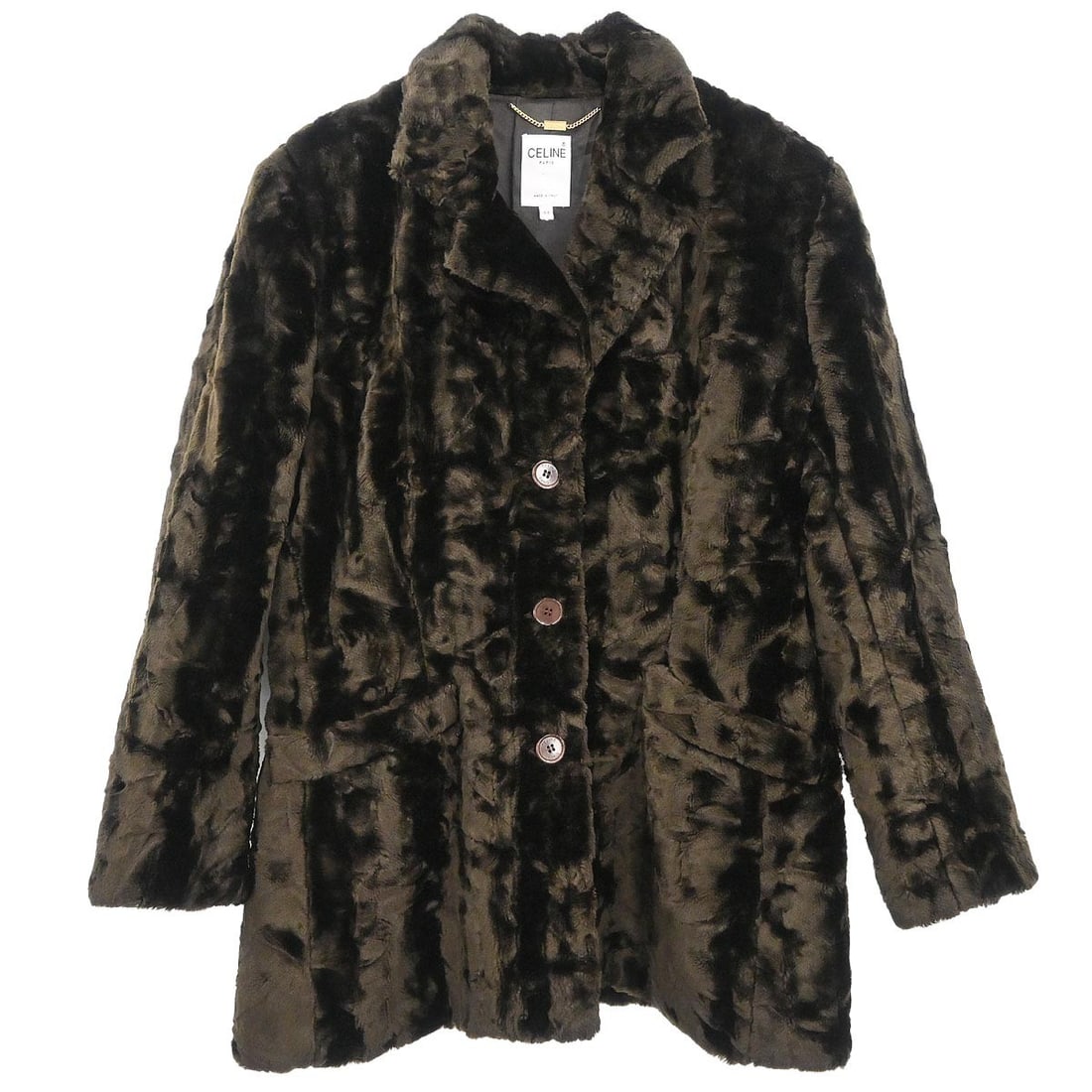 Celine Brown Collared Mid-Length Button Jacket Size 44 (1 of 11)