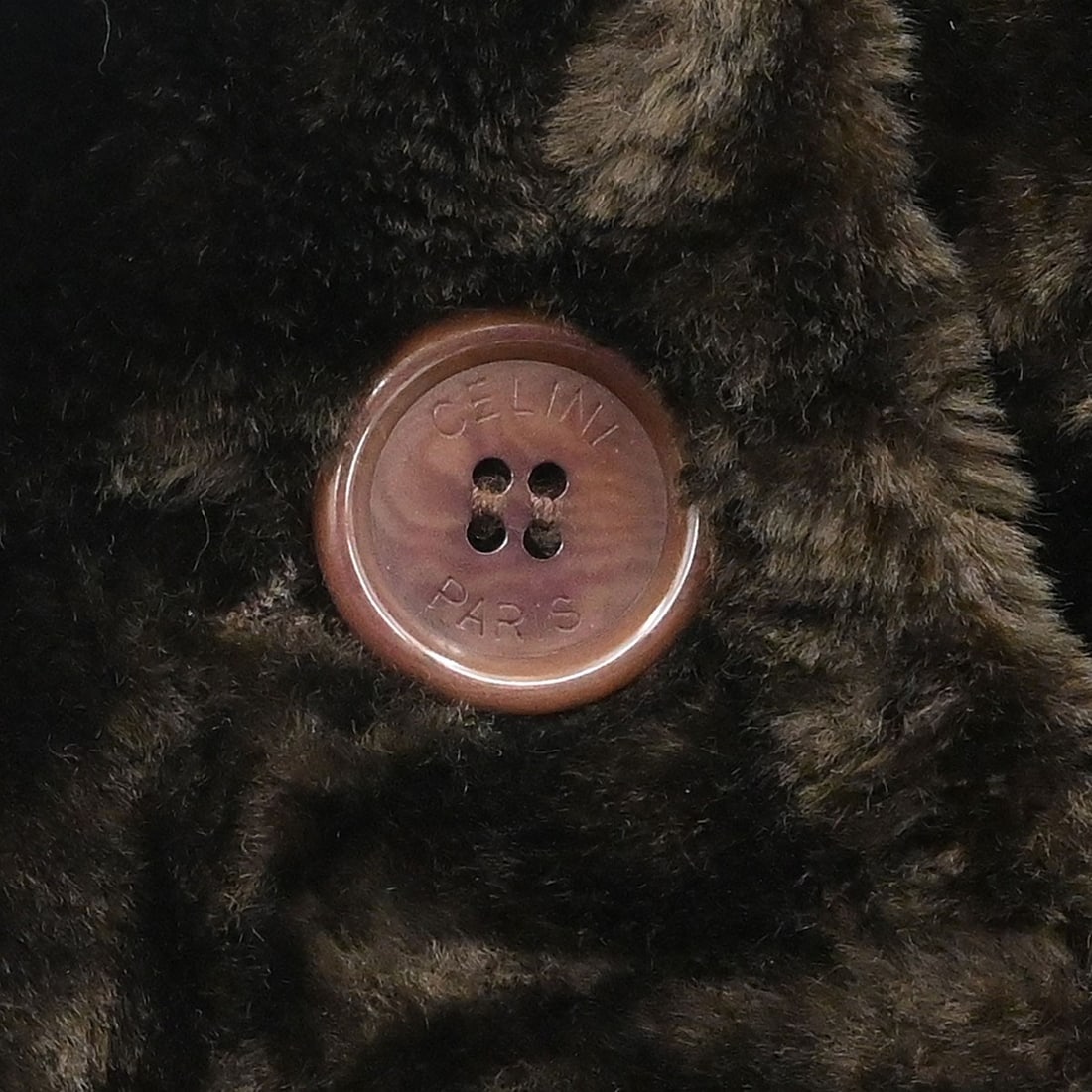 Celine Brown Collared Mid-Length Button Jacket Size 44 - 5