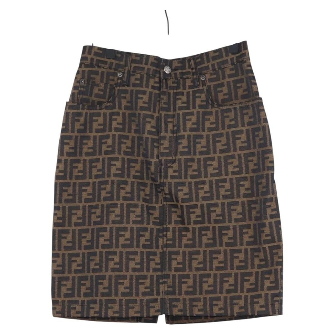 FENDI Zucca Canvas Skirt Black Brown Made in Italy: FENDI Zucca Canvas Skirt Black Brown Made in Italy Elevate your wardrobe with this authentic FENDI Zucca Canvas Skirt, crafted in Italy. This stylish skirt features a chic black and brown Zucca