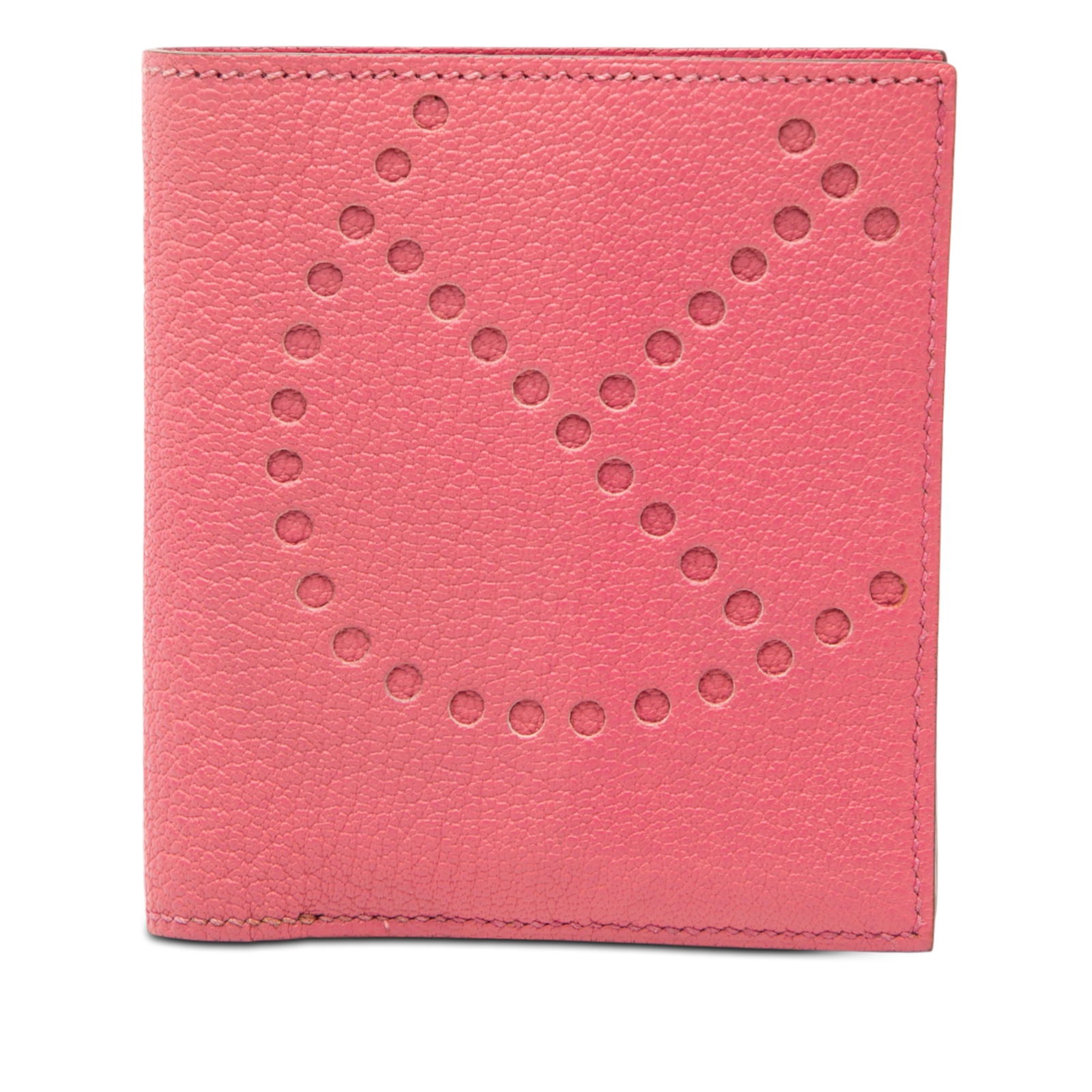 Hermes Rose Azalee Chevre Mysore Evelyne Leather Compact Wallet: Hermes Rose Azalee Chevre Mysore Evelyne Leather Compact Wallet This Hermes Chevre Mysore Evelyne Small Wallet is crafted from Chevre Mysore leather in a Rose Azalee pink color. It features an interio