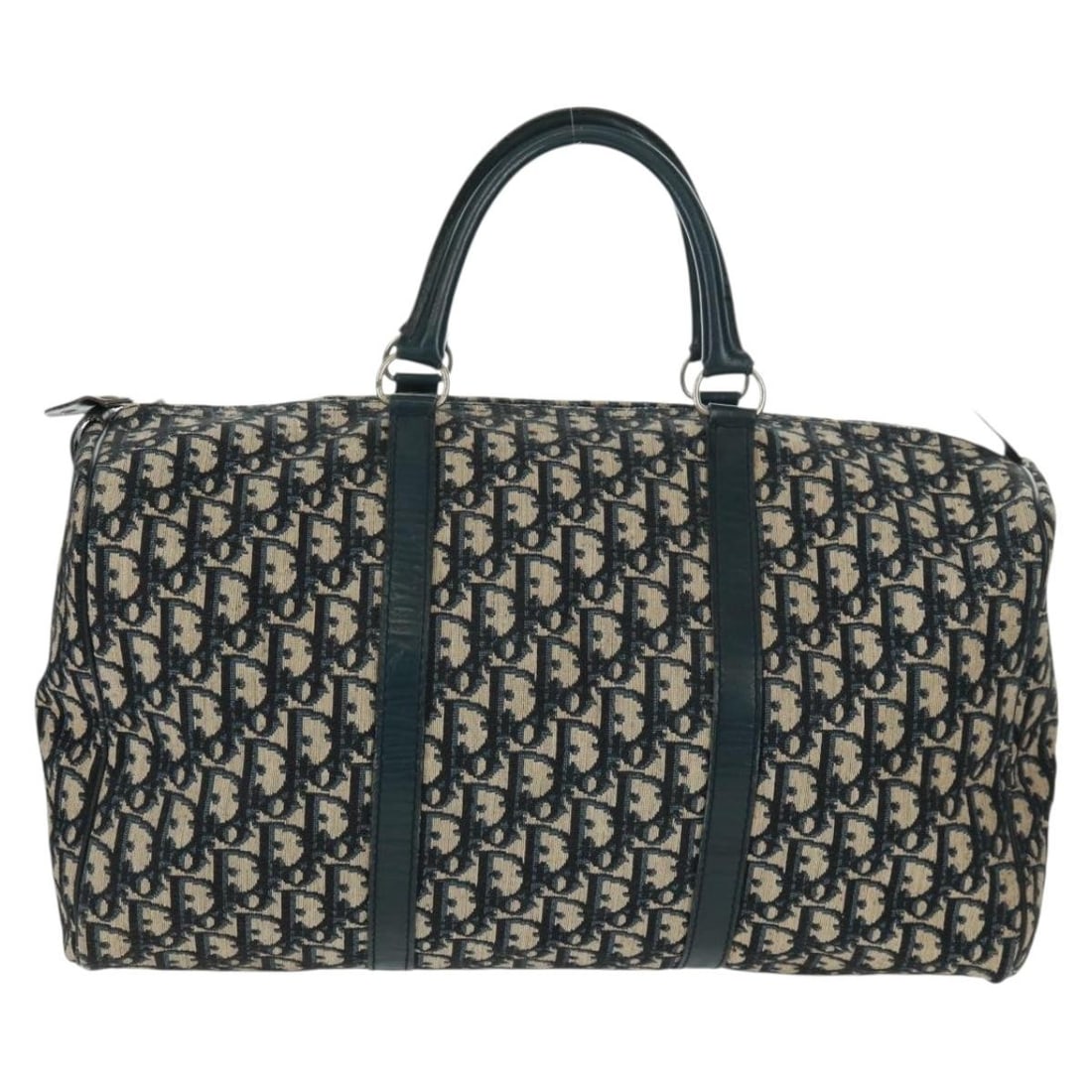 Vintage Diorissimo Canvas Navy Trotter Boston Bag 40cm: Vintage Diorissimo Canvas Navy Trotter Boston Bag 40cm This Christian Dior Vintage Trotter Boston Bag features Diorissimo canvas in navy color and is designed for unisex use. The bag shows signs of we