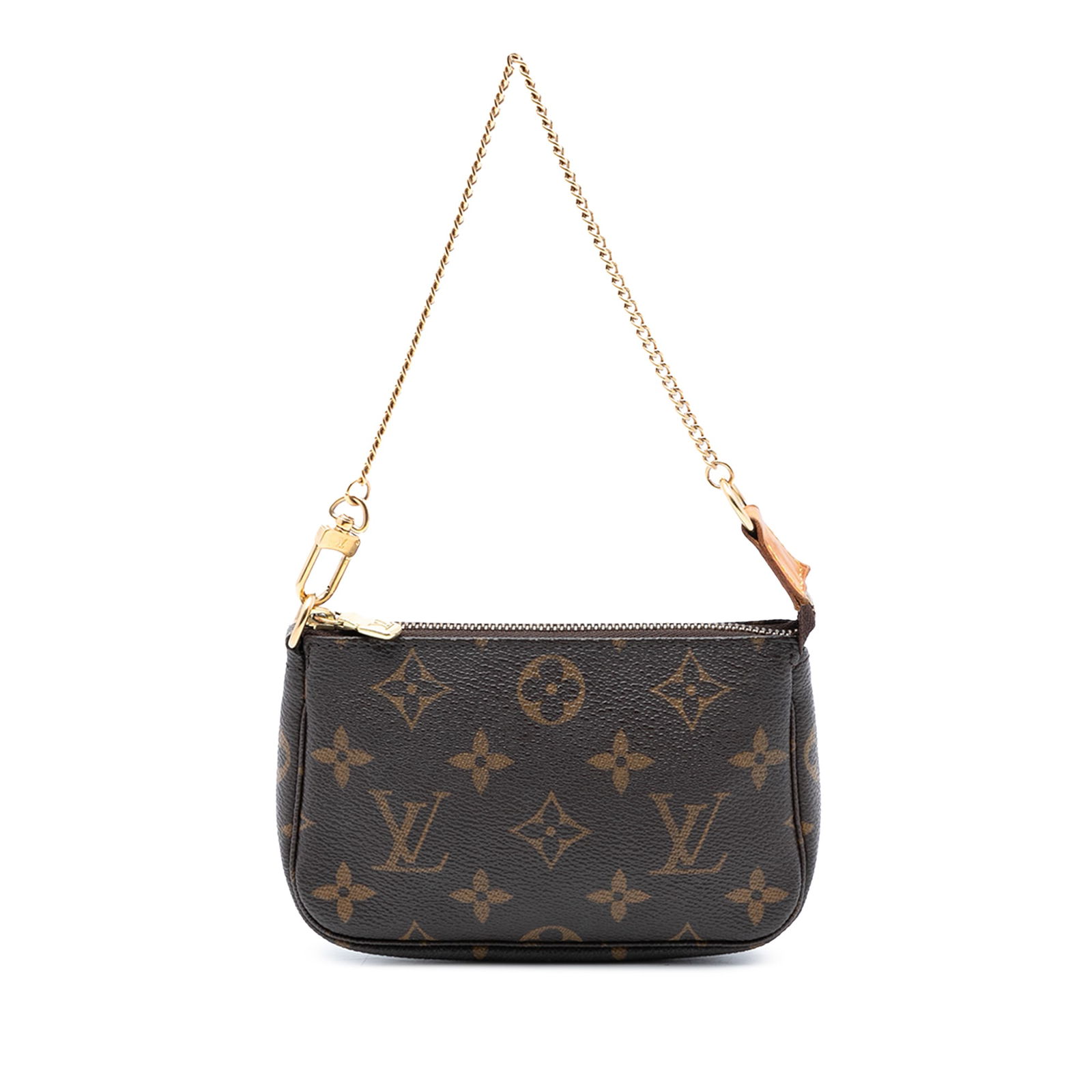 Louis Vuitton Mini Pochette Accessoires Monogram Canvas Gold Chain Bag (1 of 7)