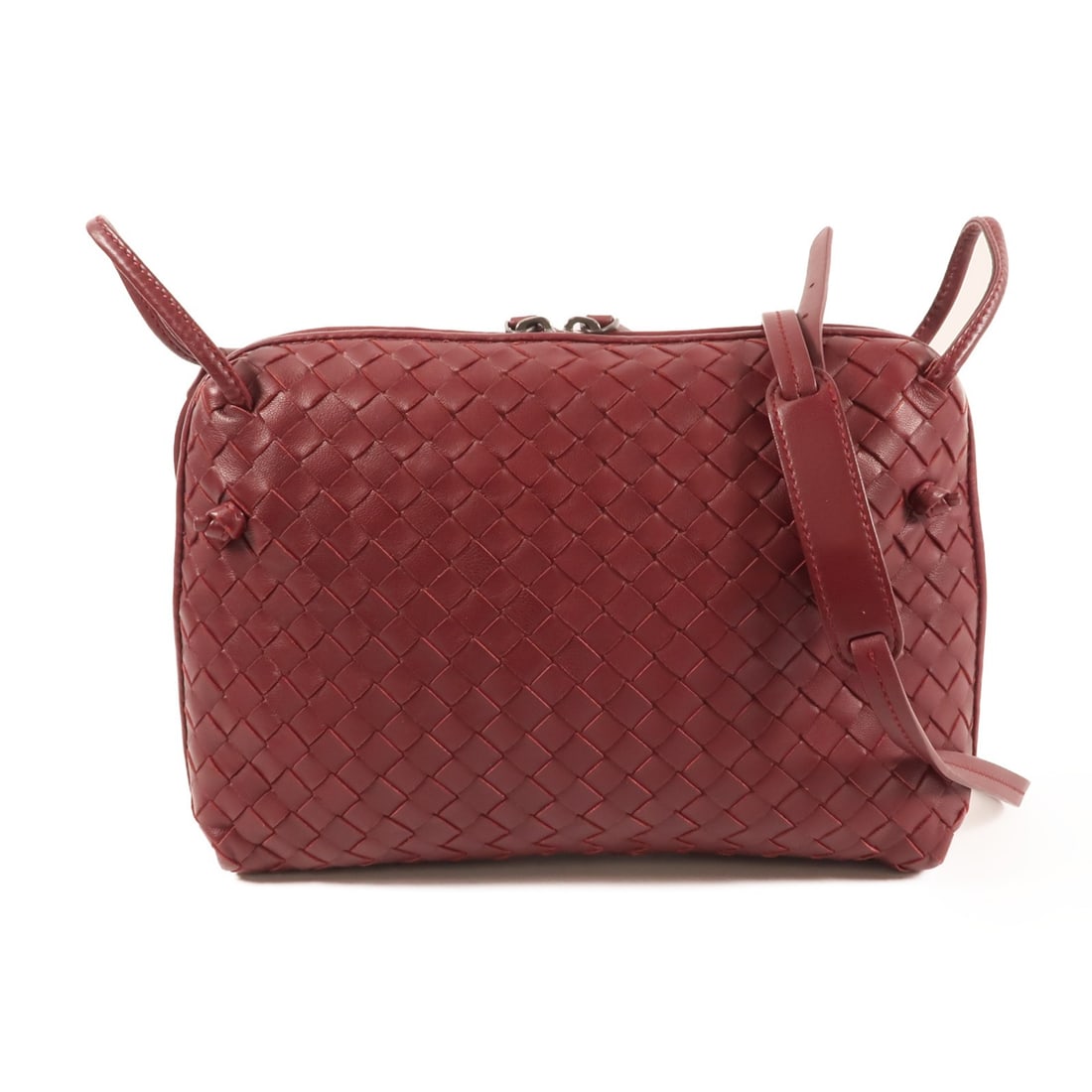Red Lambskin Shoulder Bag by Bottega Veneta with Silver Hardware (1 of 16)