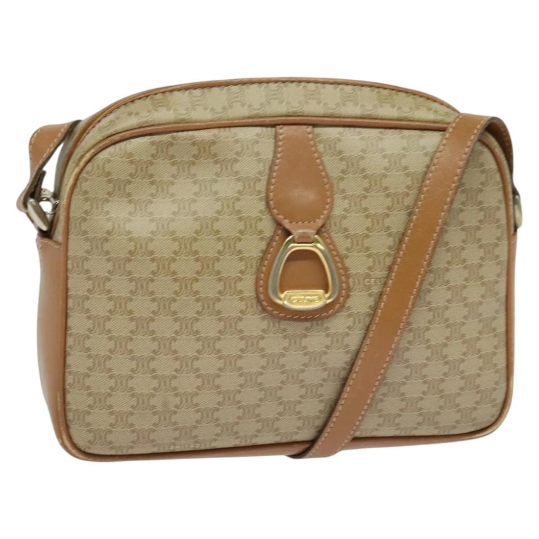 Celine Macadam Beige Canvas Shoulder Bag 21cm by 15cm by 7cm (1 of 18)