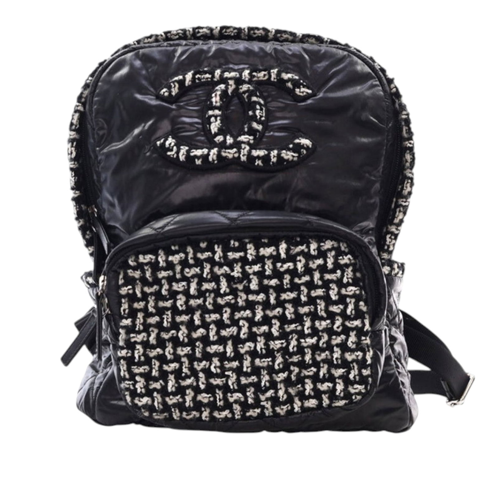 Coco Neige Quilted Nylon Tweed Backpack with Chain Handle by Chanel (1 of 15)