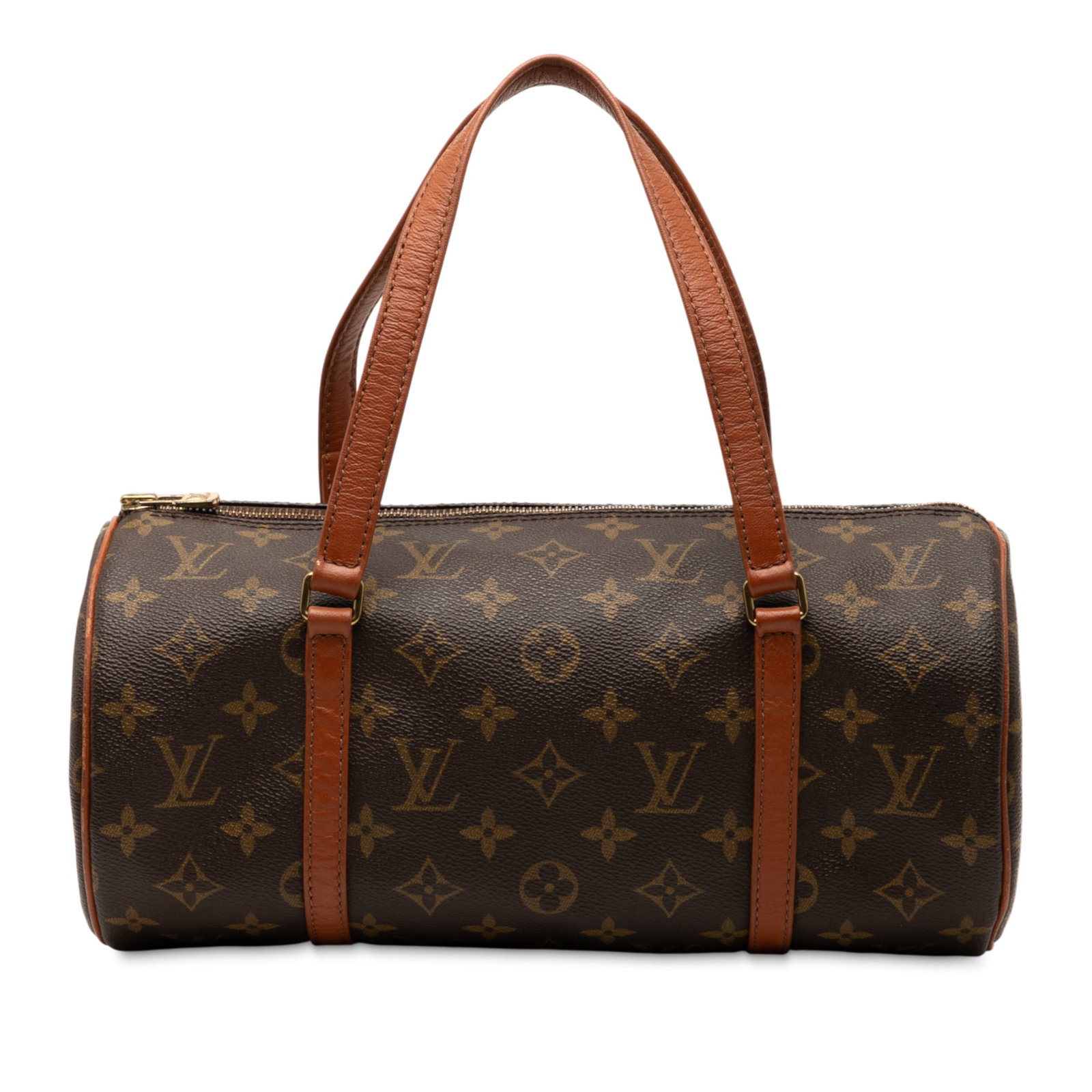 Louis Vuitton Papillon 30 Monogram Canvas Handbag with Leather Trim: Louis Vuitton Papillon 30 Monogram Canvas Handbag with Leather Trim The Louis Vuitton Monogram Papillon 30 features a signature monogram canvas body with leather trim, flat leather handles, and a top
