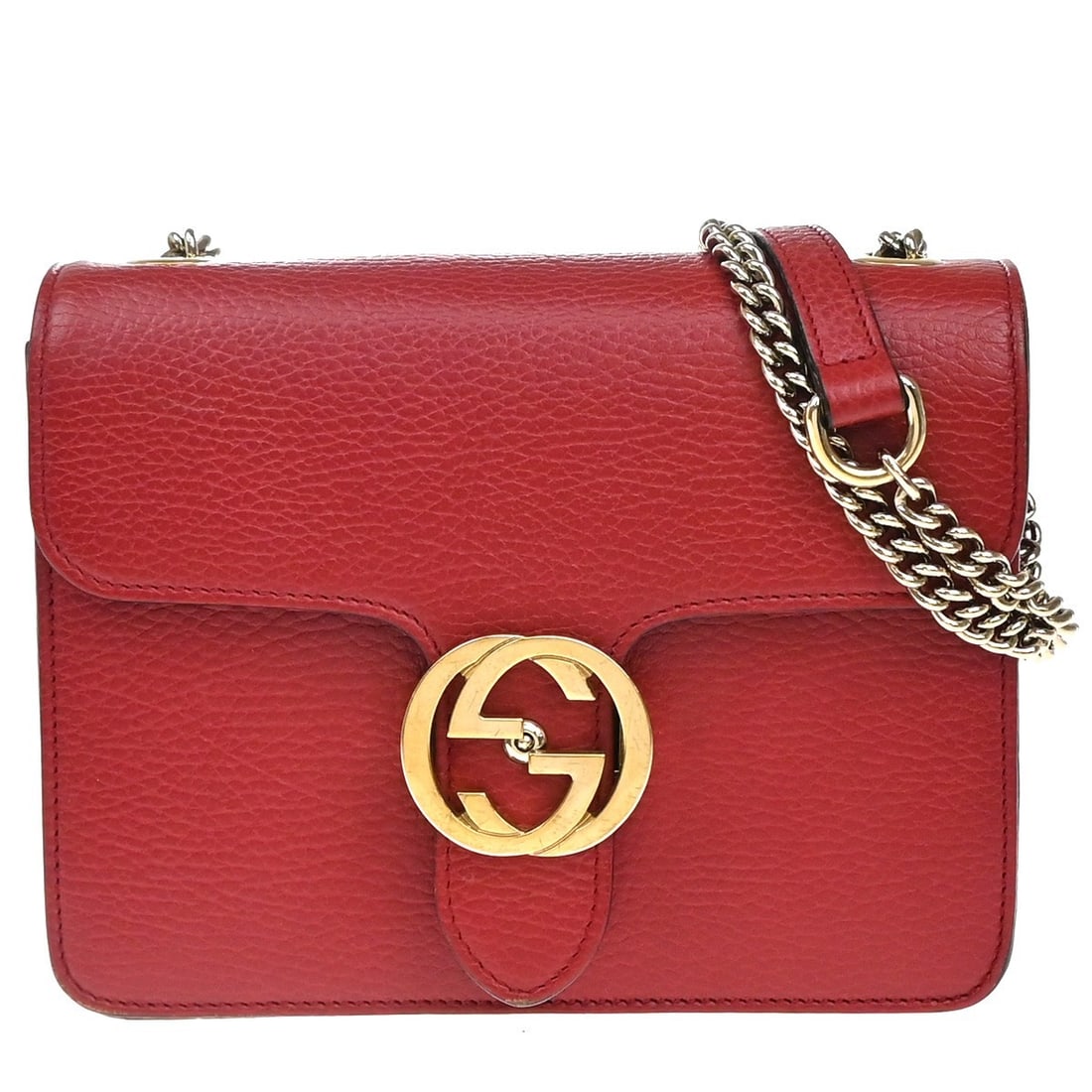 Red Leather Gucci Interlocking Mini Shoulder Bag Italy (1 of 18)