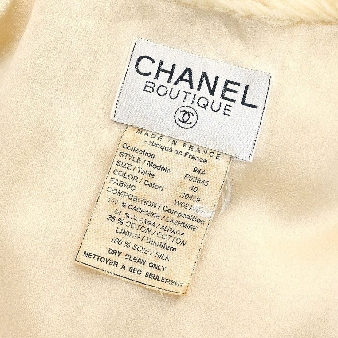 Chanel White Cashmere Alpaca Sleeveless Vest Jacket Size 40 Vintage - 10