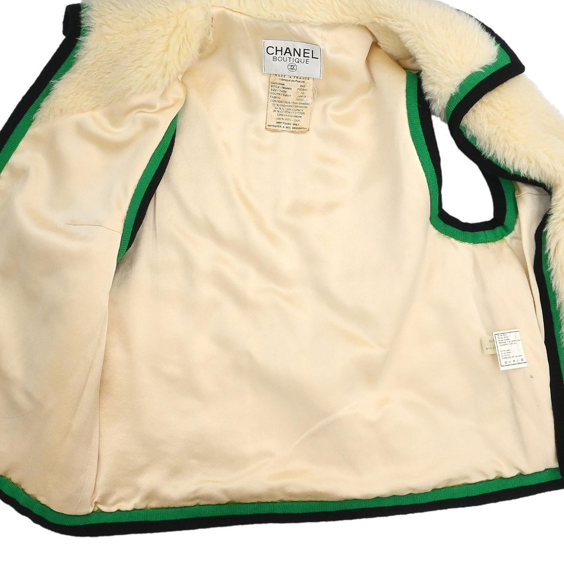 Chanel White Cashmere Alpaca Sleeveless Vest Jacket Size 40 Vintage - 7