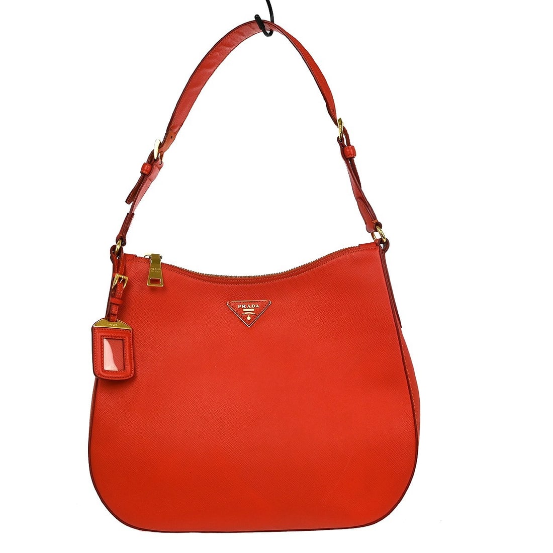 Prada BR4903 Red Leather Medium Shoulder Bag with Logo Accent (1 of 9)