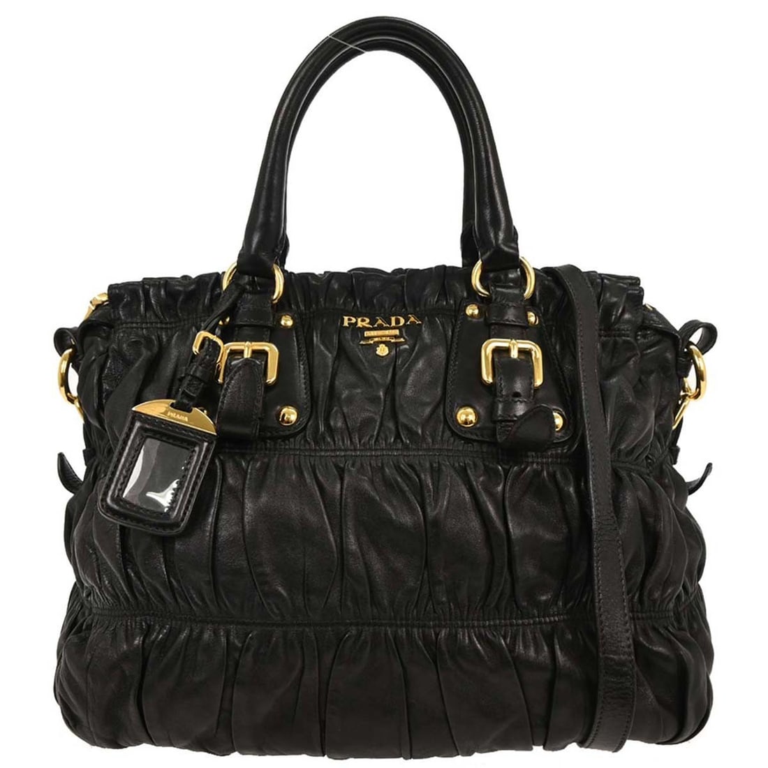 Prada Black Leather 2way Tote Bag BN1336 Casual Style: Prada Black Leather 2way Tote Bag BN1336 Casual Style This elegant Prada Black 2-way Tote Bag is the perfect accessory for casual outings. Crafted from high-quality leather, it features a sleek black
