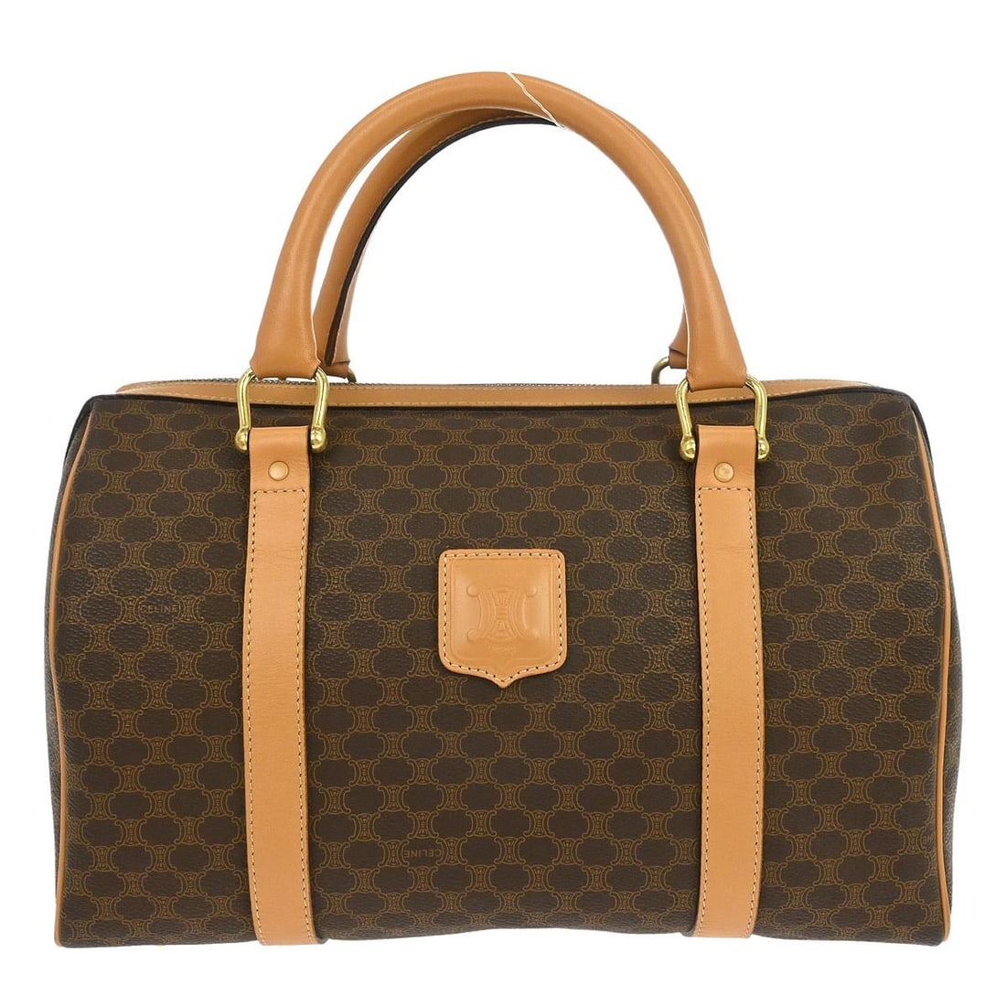 Celine Macadam Brown PVC Leather Small Top Handle Bag (1 of 10)