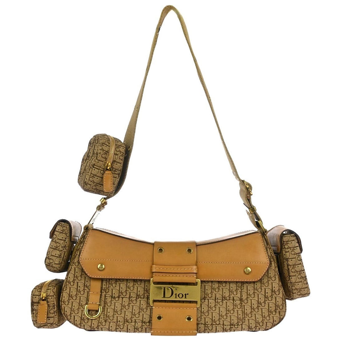 Dior Brown Trotter Street Chic Shoulder Bag 07-MA-1002: Dior Brown Trotter Street Chic Shoulder Bag 07-MA-1002 Introducing the Christian Dior Brown Trotter Street Chic Columbus Shoulder Bag, a perfect blend of style and functionality for casual occasions.
