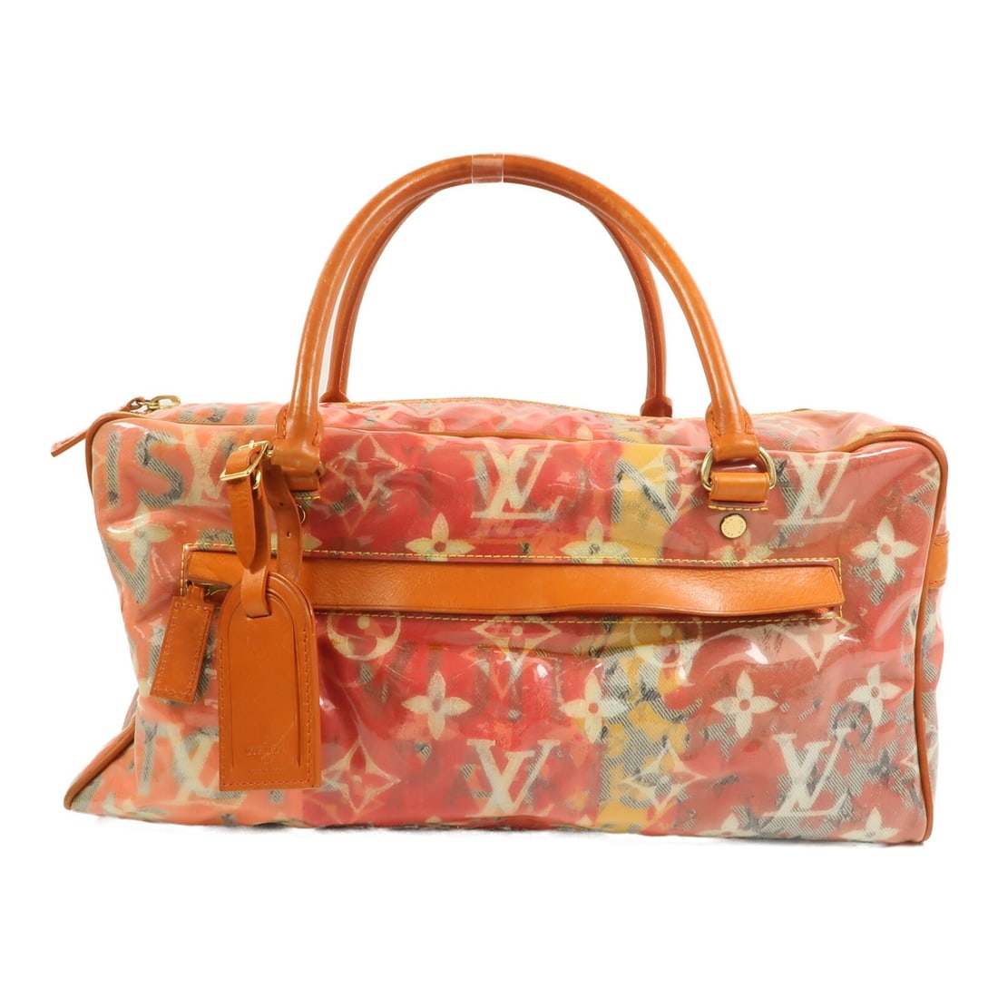 Louis Vuitton Monogram Pulp Orange Canvas Weekender PM Shoulder Bag M95734: Louis Vuitton Monogram Pulp Orange Canvas Weekender PM Shoulder Bag M95734 This Louis Vuitton Weekender PM hand bag features the iconic Monogram Pulp design in a vibrant orange canvas. It is detailed