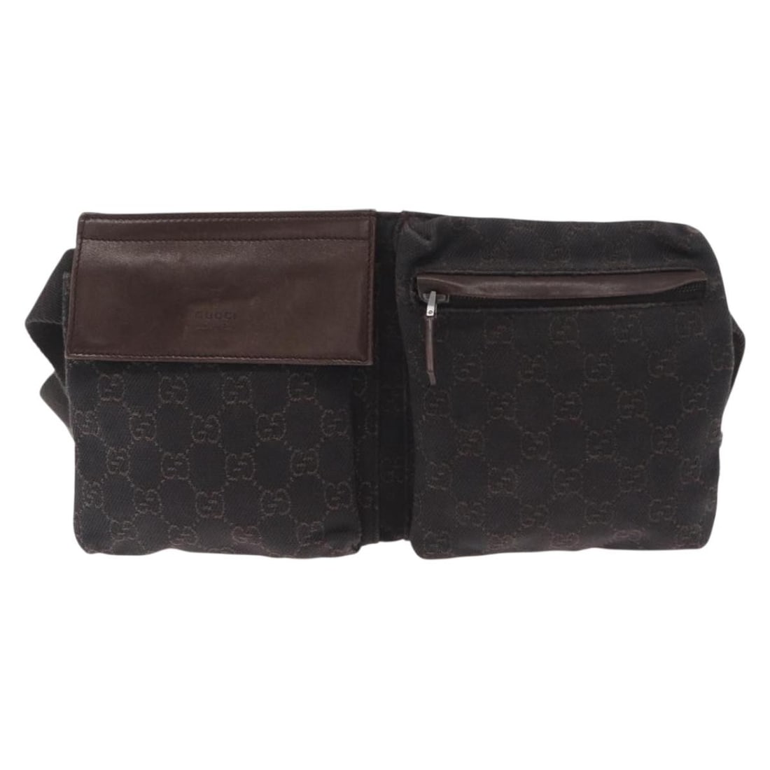 Gucci Vintage Double Belt Canvas Leather Crossbody Bag (1 of 18)