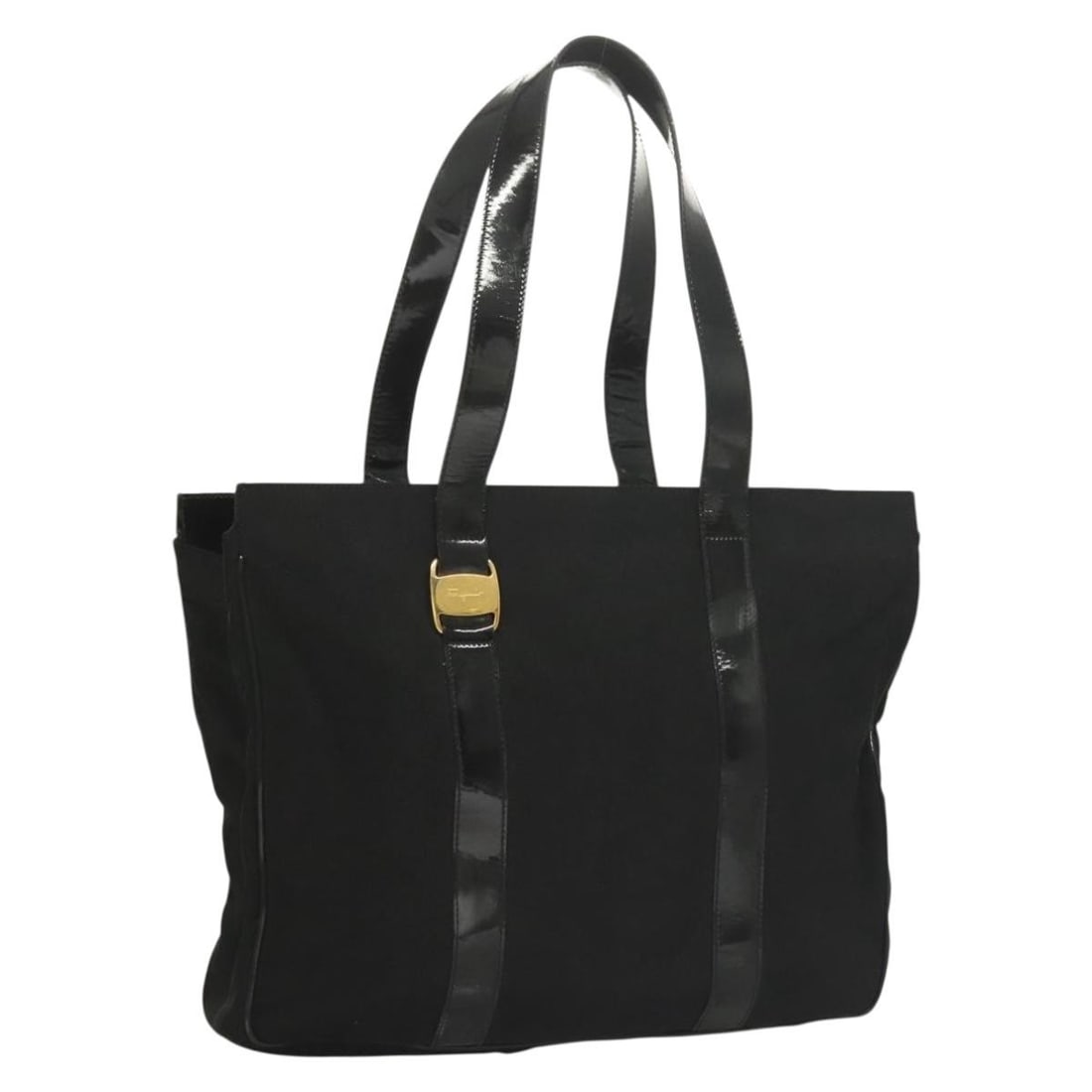 Black Nylon Vala Tote Bag by Salvatore Ferragamo for Women: Black Nylon Vala Tote Bag by Salvatore Ferragamo for Women This Salvatore Ferragamo Vala tote is designed for women and crafted from black nylon. Made in Italy, it features a spacious interior and cla