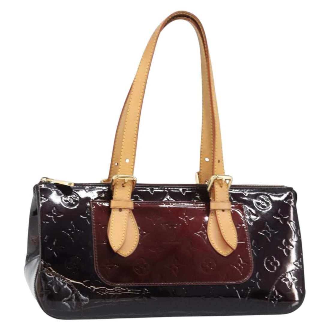 Rosewood Avenue Purple Patent Leather Bag by Louis Vuitton: Rosewood Avenue Purple Patent Leather Bag by Louis Vuitton The Louis Vuitton Rosewood Avenue Handbag features the iconic Monogram Vernis in a striking purple patent leather. Designed for women, this p