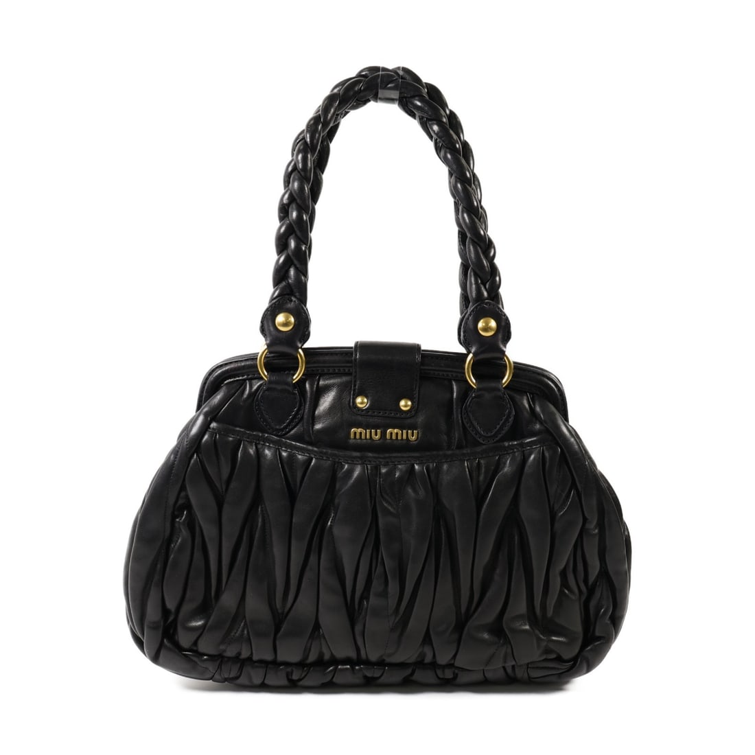 Miu Miu Black Lambskin Leather Tote Bag GHW Italy (1 of 12)