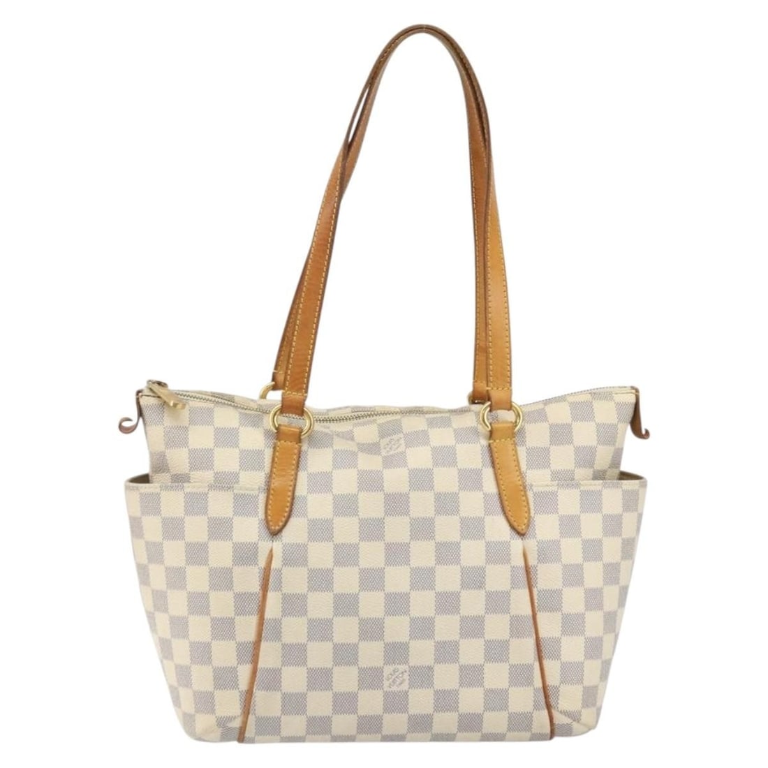 Louis Vuitton Damier Canvas White Totally Tote Bag 34cm: Louis Vuitton Damier Canvas White Totally Tote Bag 34cm Louis Vuitton Totally Handbag crafted from canvas in white color, designed for women. This handbag shows signs of wear including shape loss, rub