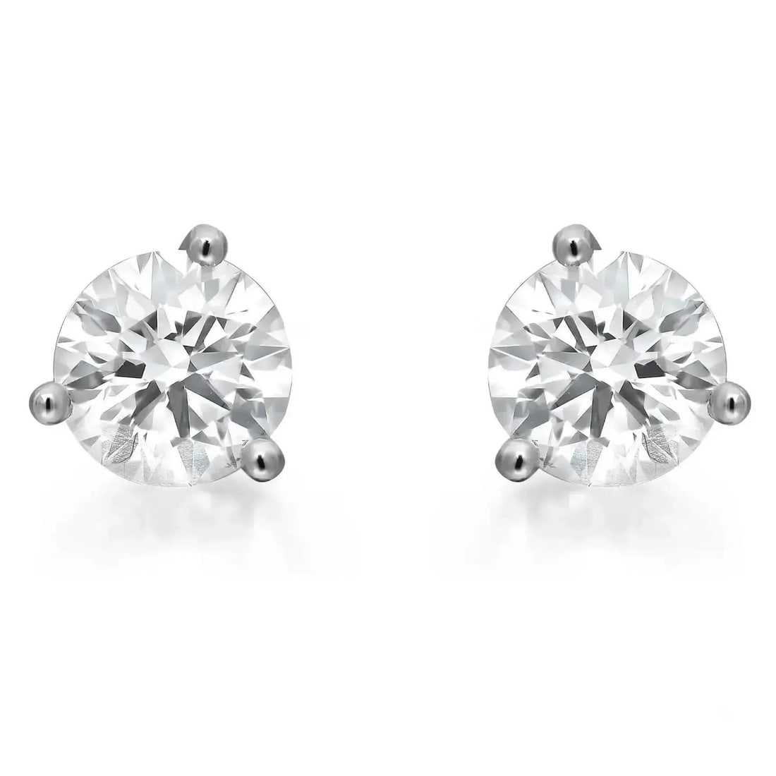 Rachel Koen 2.01ct Lab Created Diamond Stud Earrings in 14k White Gold: Rachel Koen 2.01ct Lab Created Diamond Stud Earrings in 14k White Gold These stud earrings feature a pair of round brilliant cut lab-grown diamonds with a total weight of 2.01 carats, with each diamon