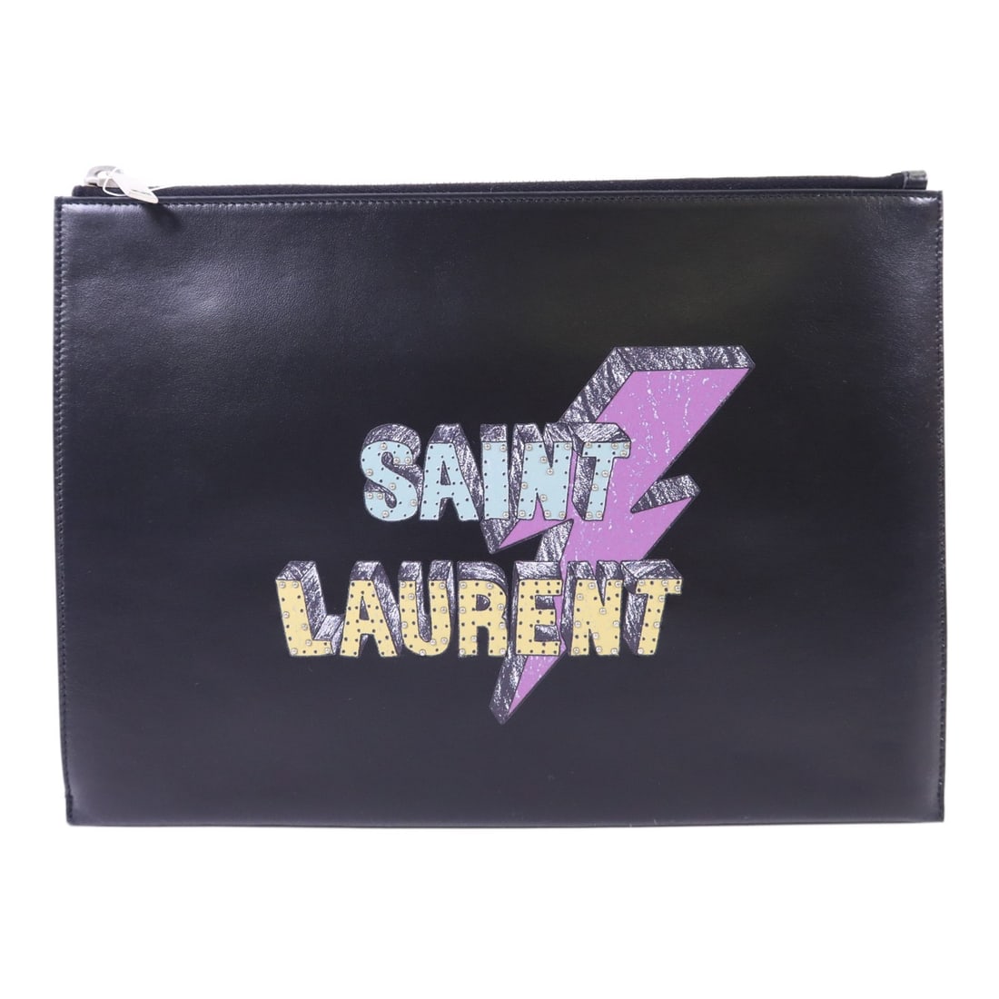 Black Calfskin Pouch by Saint Laurent YSL Model GBL.397295.1017: Black Calfskin Pouch by Saint Laurent YSL Model GBL.397295.1017 This Saint Laurent YSL pouch bag is crafted from black calfskin leather and features a sleek and minimal design. Made in France, it offe