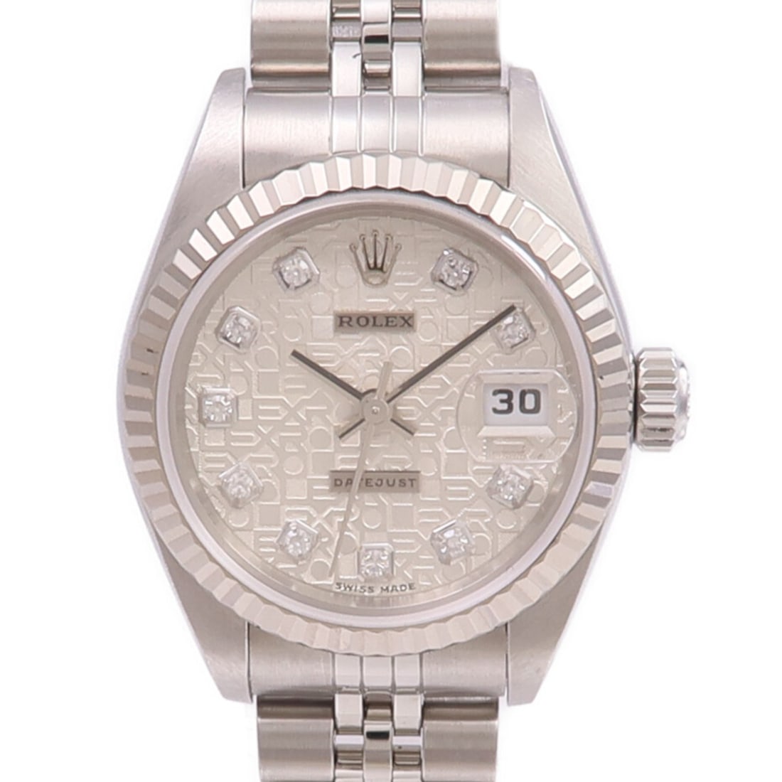 Datejust 79174G Silver Dial Diamond Accents Automatic Wristwatch 18K White Gold Steel (1 of 14)