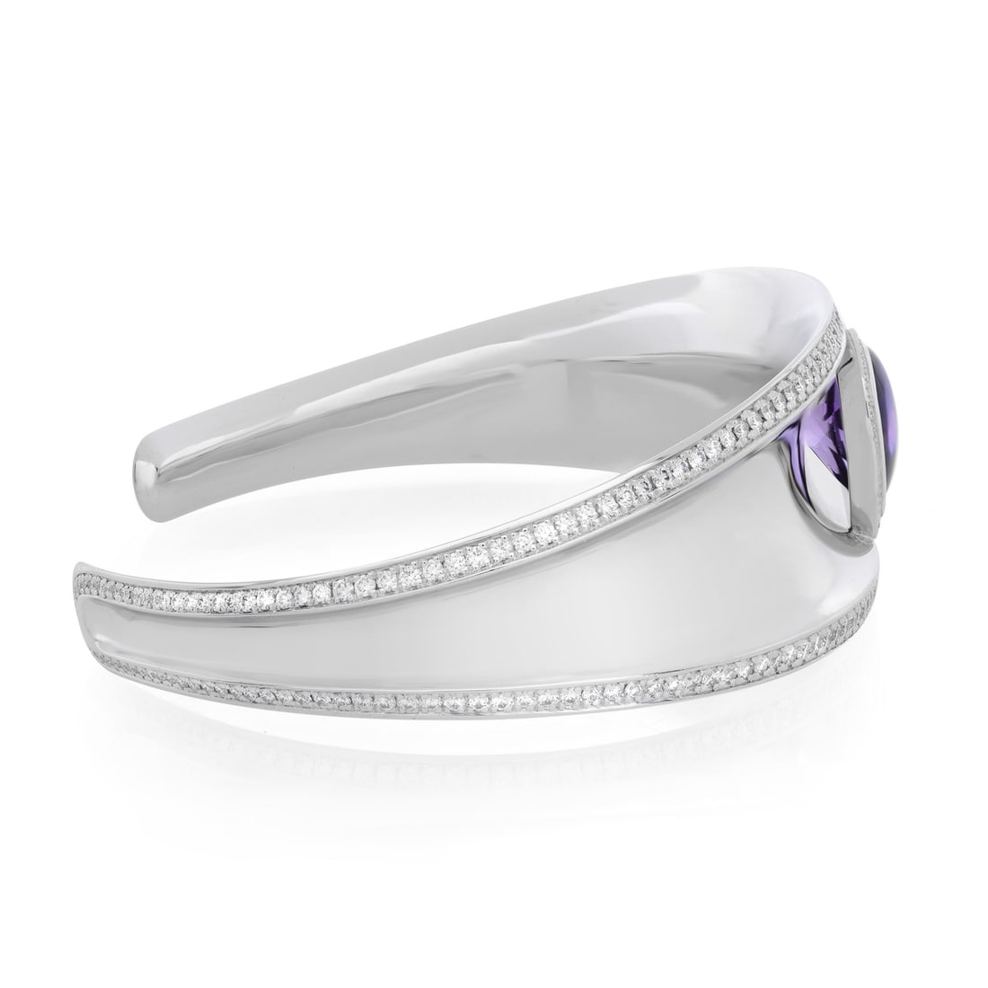 Chopard Imperiale Cuff Bracelet 18K White Gold Amethyst Diamonds 3.81ctw - 2