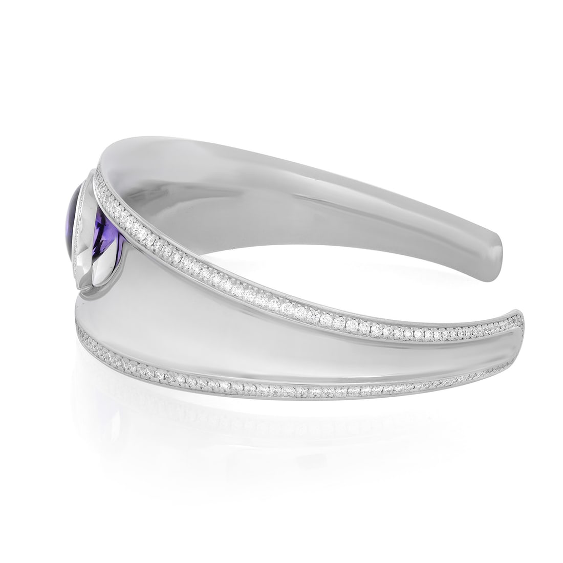 Chopard Imperiale Cuff Bracelet 18K White Gold Amethyst Diamonds 3.81ctw - 4