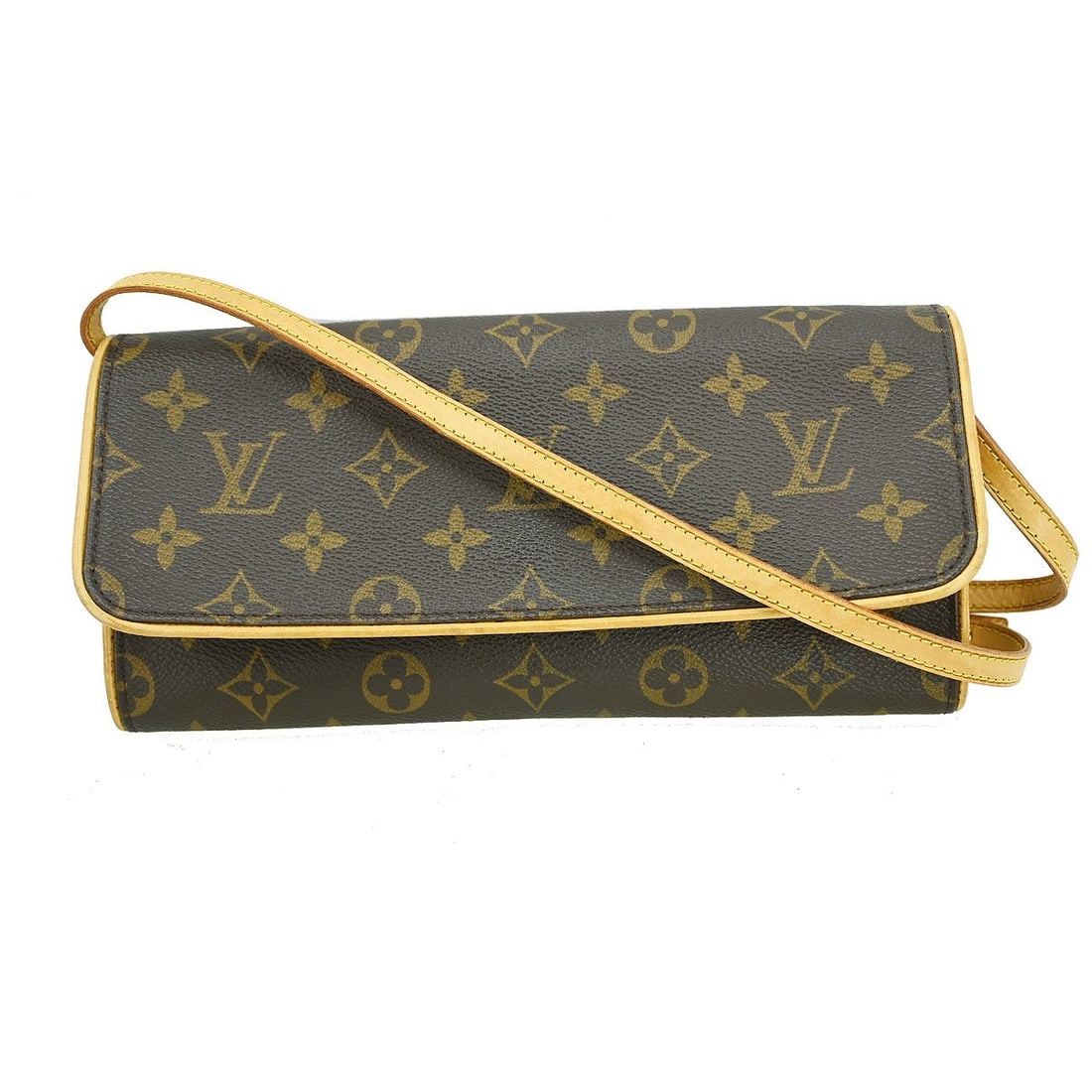 Louis Vuitton Pochette Twin GM Monogram Canvas Crossbody Bag M51852: Louis Vuitton Pochette Twin GM Monogram Canvas Crossbody Bag M51852 This Louis Vuitton Pochette Twin GM crossbody bag features the iconic Monogram canvas leather exterior with a brown finish and logo