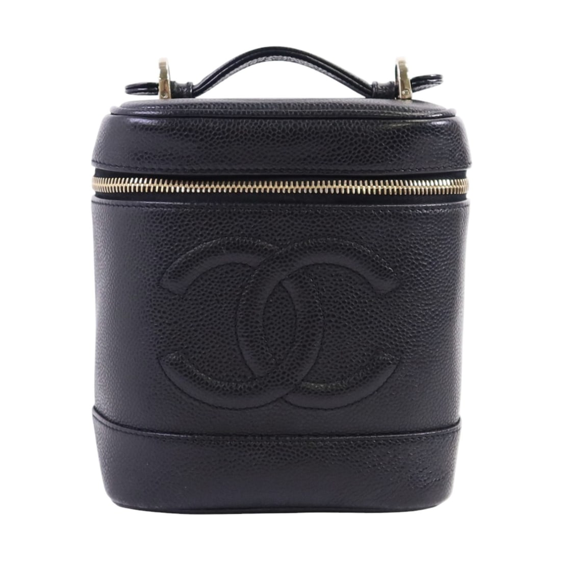Black Calfskin CC Vanity Handbag by CHANEL with Gold Hardware (1 of 16)