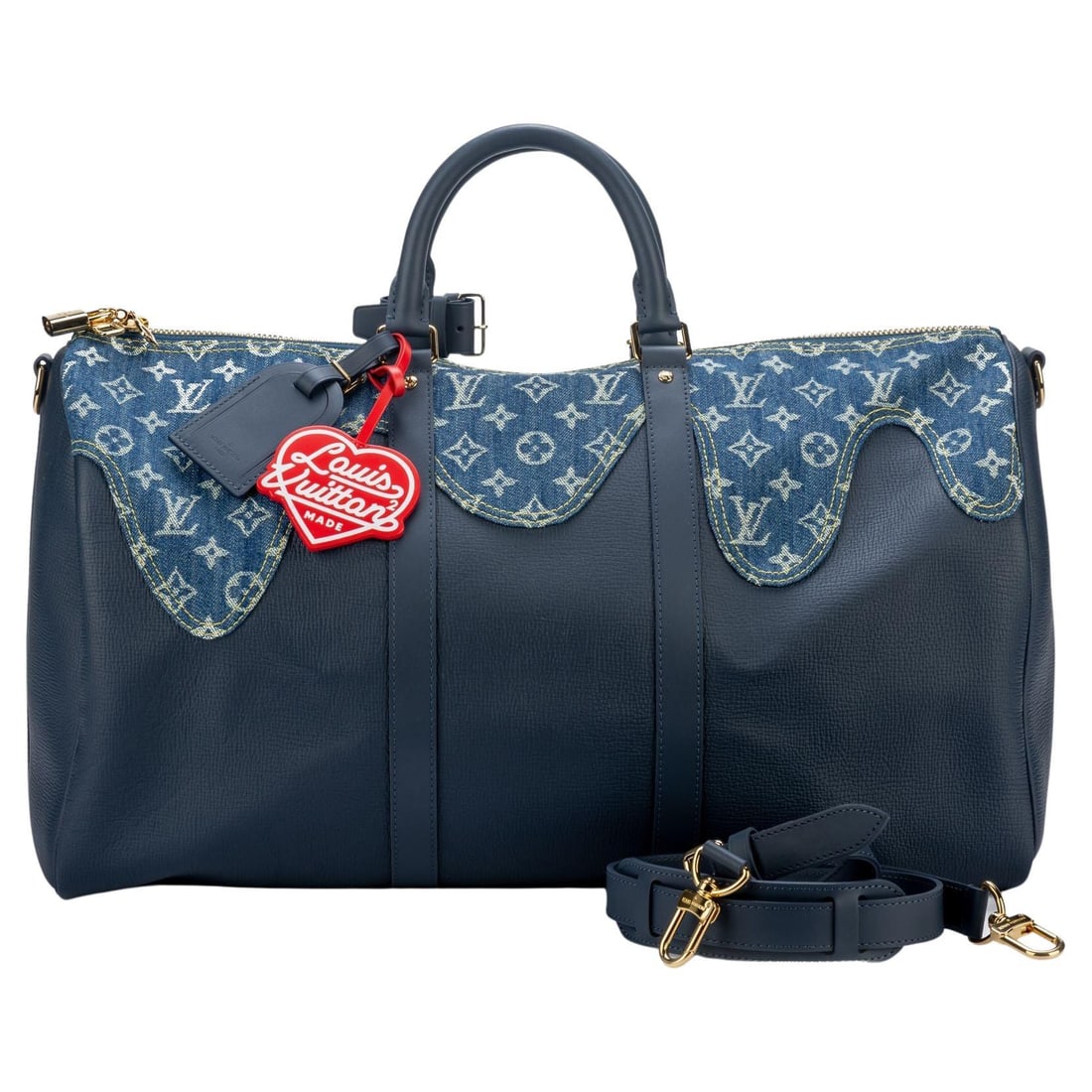Limited Edition Louis Vuitton NIGO Keepall Bandouliere 50 Blue Denim Drip: Limited Edition Louis Vuitton NIGO Keepall Bandouliere 50 Blue Denim Drip Introducing the Limited Edition Louis Vuitton x NIGO Keepall Bandouliere 50, a stunning blend of luxury and artistry. This sop