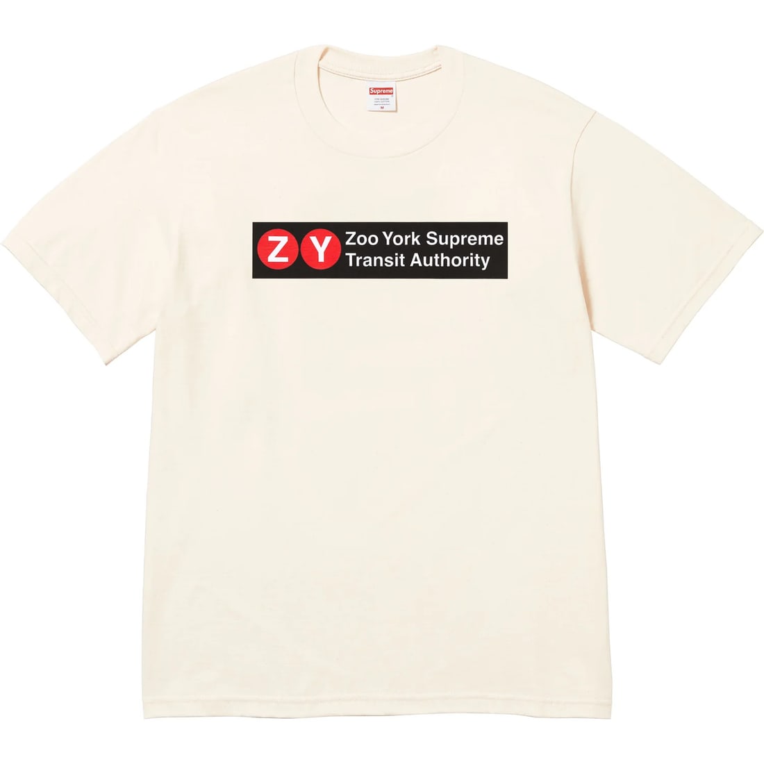 Transit Graphic Supreme and Zoo York Limited Edition Natural T Shirt XXL: Transit Graphic Supreme and Zoo York Limited Edition Natural T Shirt XXL The Supreme x Zoo York Transit Natural Tee is a collaboration piece featuring bold transit-inspired graphics that pay homage to