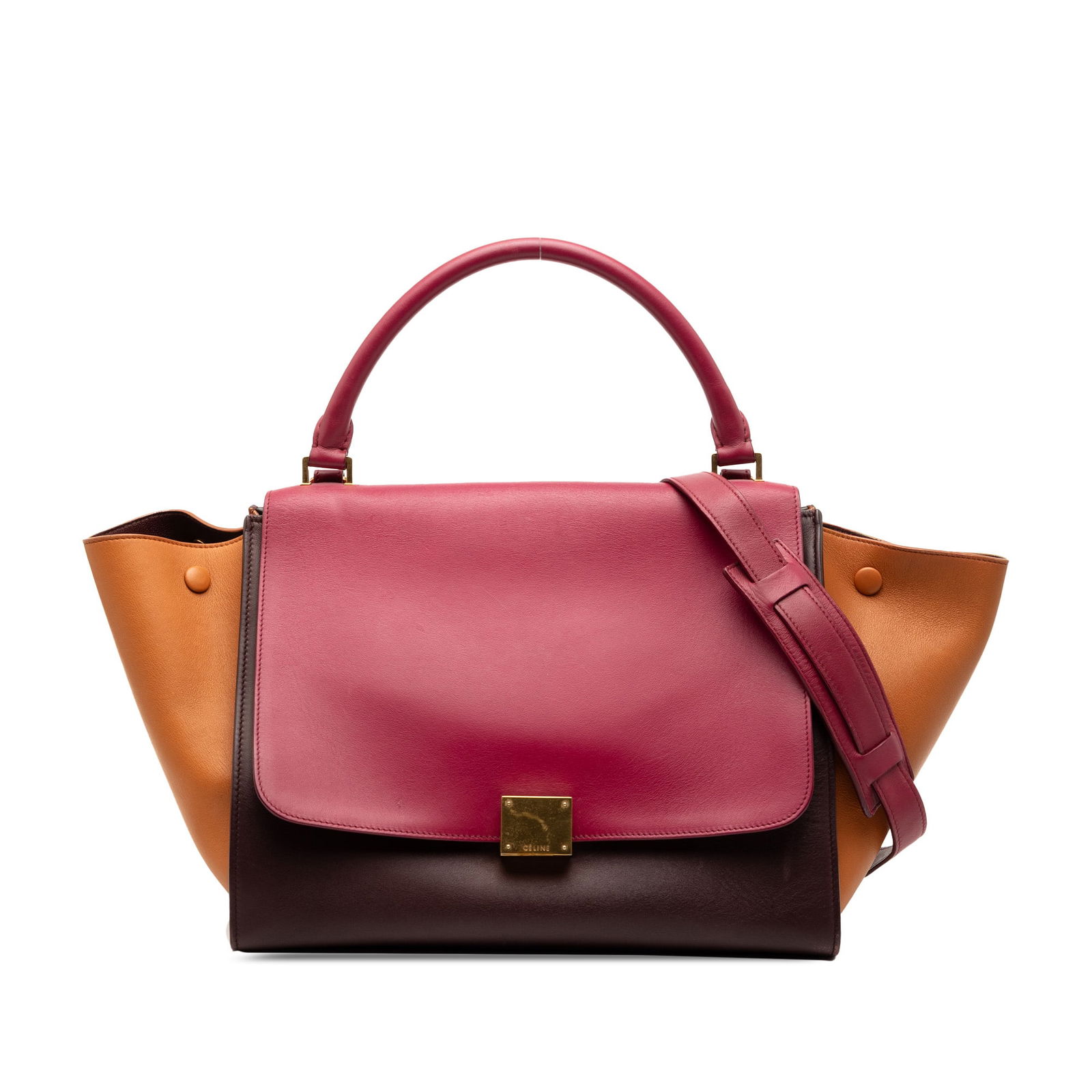 Celine Trapeze Medium Satchel in Tricolor Leather with Detachable Strap (1 of 7)