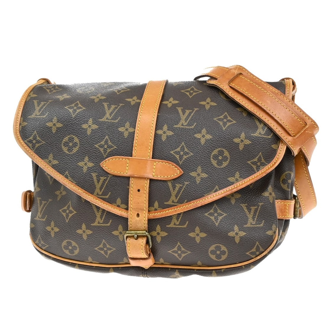 Louis Vuitton Saumur 30 Canvas Shoulder Bag Brown: Louis Vuitton Saumur 30 Canvas Shoulder Bag Brown The Louis Vuitton Saumur handbag features the classic monogram canvas in brown, designed as a unisex shoulder bag. Crafted in France, this pre-owned p