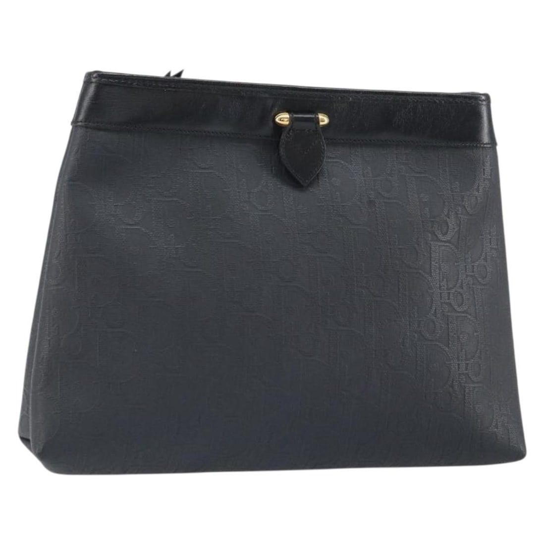 Black Gold Trotter Canvas Clutch by Christian Dior: Black Gold Trotter Canvas Clutch by Christian Dior This Christian Dior Trotter Canvas Clutch Bag features a sophisticated black and gold color scheme with iconic Trotter canvas exterior. Crafted in Fr