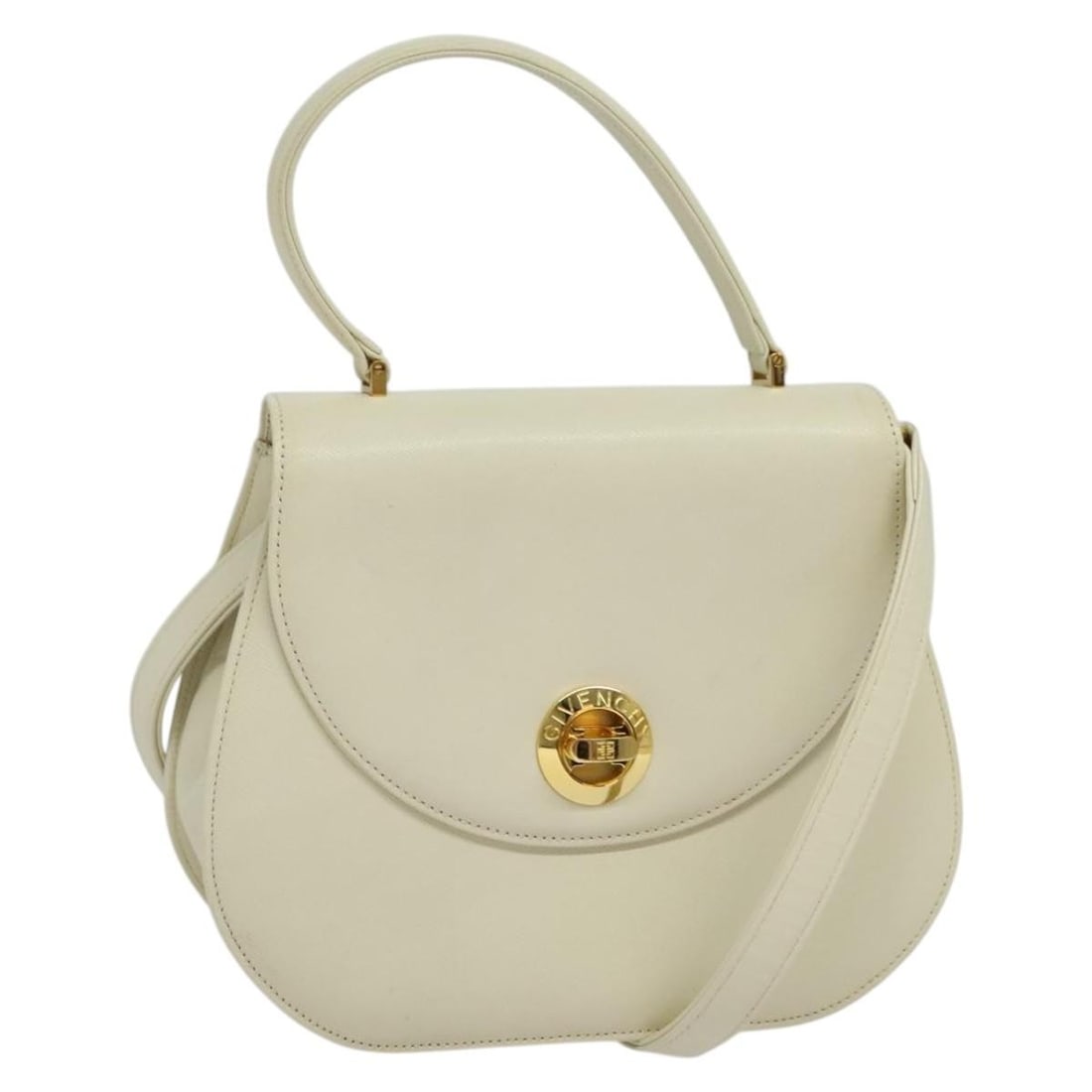 Leather Women's Handbag by Givenchy Vintage Ecru 22cm by 18cm by 8cm (1 of 18)