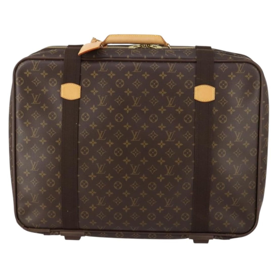 Louis Vuitton Monogram Canvas Satellite Boston Travel Bag 60cm: Louis Vuitton Monogram Canvas Satellite Boston Travel Bag 60cm This Louis Vuitton Satellite Travel Bag features the iconic monogram canvas in brown, designed for unisex use. The bag measures 60cm x 44