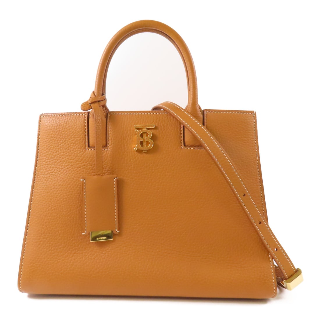 Burberry 2 Way Shoulder Bag Brown Calfskin Leather GHW 8072505 (1 of 17)