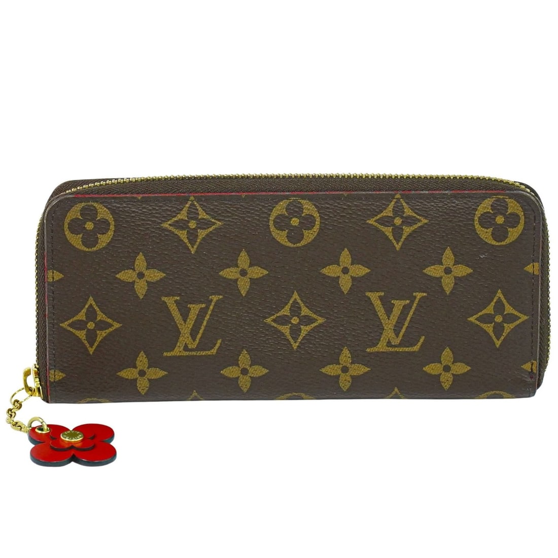 Clemence Brown Canvas Women's Wallet by Louis Vuitton: Clemence Brown Canvas Women's Wallet by Louis Vuitton This Louis Vuitton Clemence Wallet is crafted from Monogram canvas in brown and is designed for women. The wallet is pre-owned and in good conditi