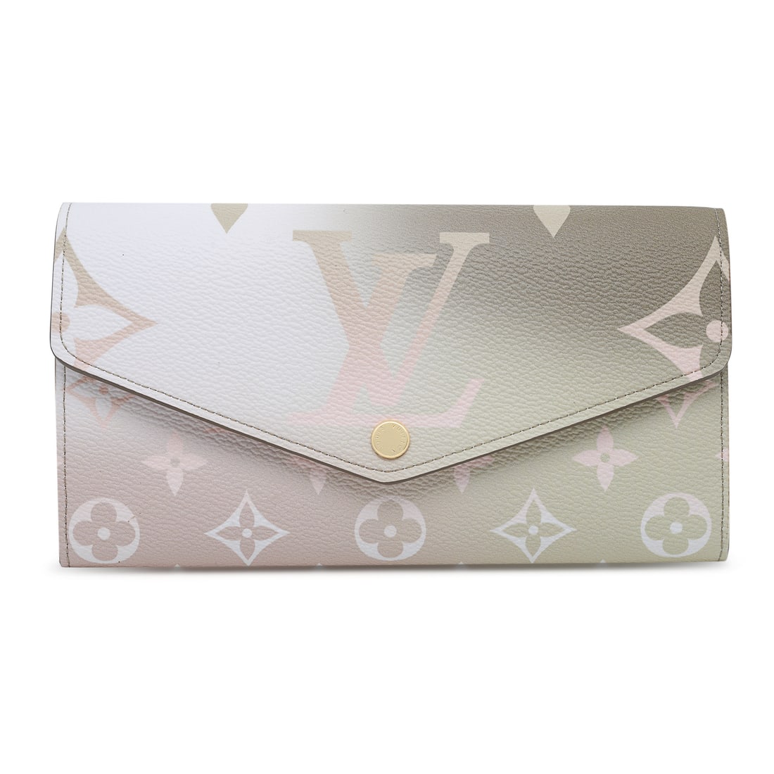 Louis Vuitton Sarah Kaki Leather Wallet with Gold Tone Hardware: Louis Vuitton Sarah Kaki Leather Wallet with Gold Tone Hardware Discover the elegance of the Louis Vuitton Sarah Sunset Kaki Leather Ladies Wallet, a perfect blend of style and functionality. This wal